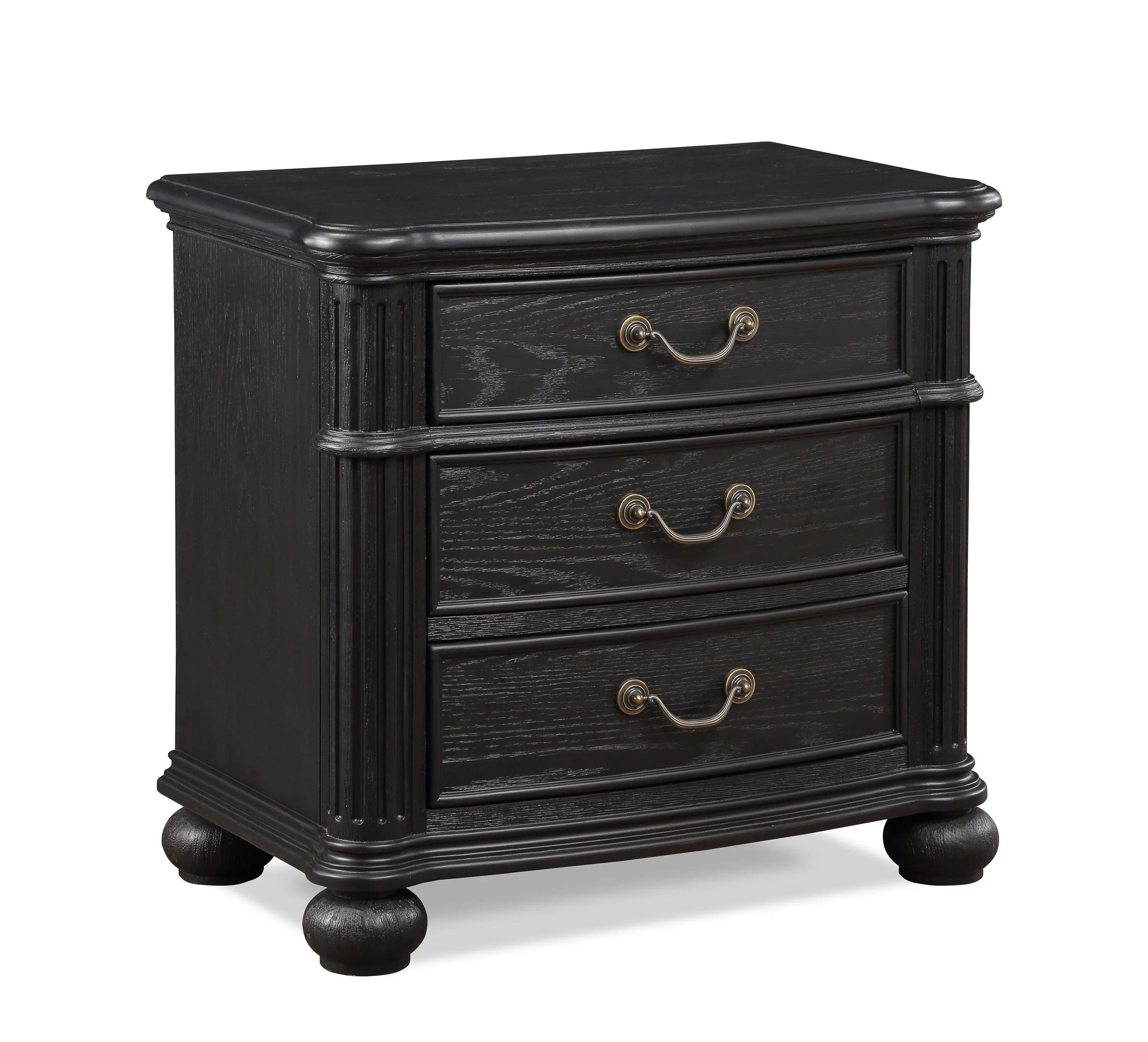 Kingsbury Black Fabric Upholstered Poster Panel Queen Bed - Image 3