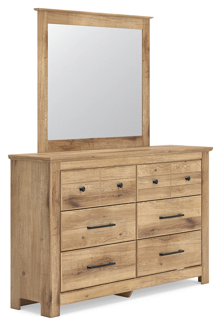 Makidern Tan Dresser and Mirror - Image 2