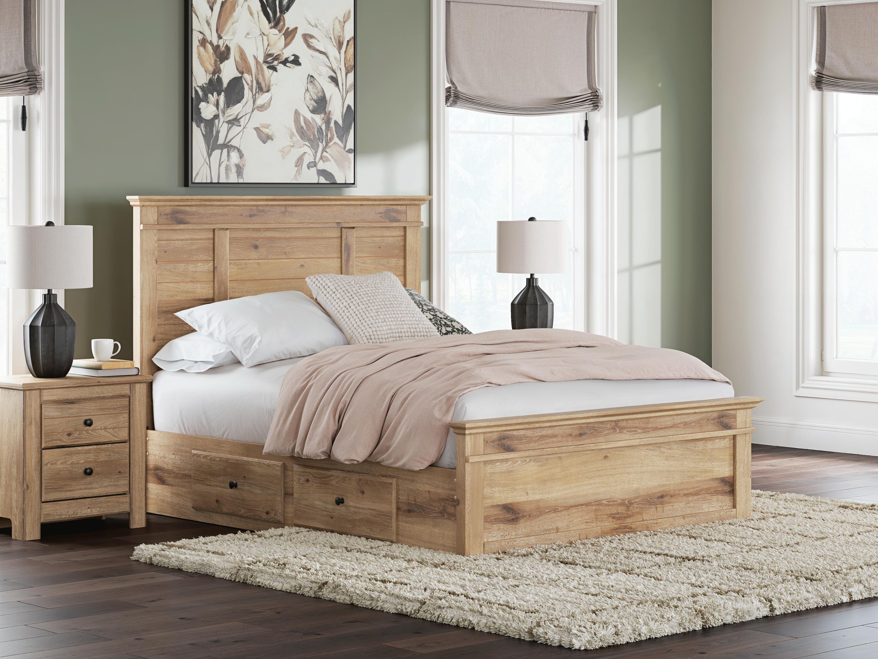 Makidern Tan Queen Panel Storage Bed - Image 3