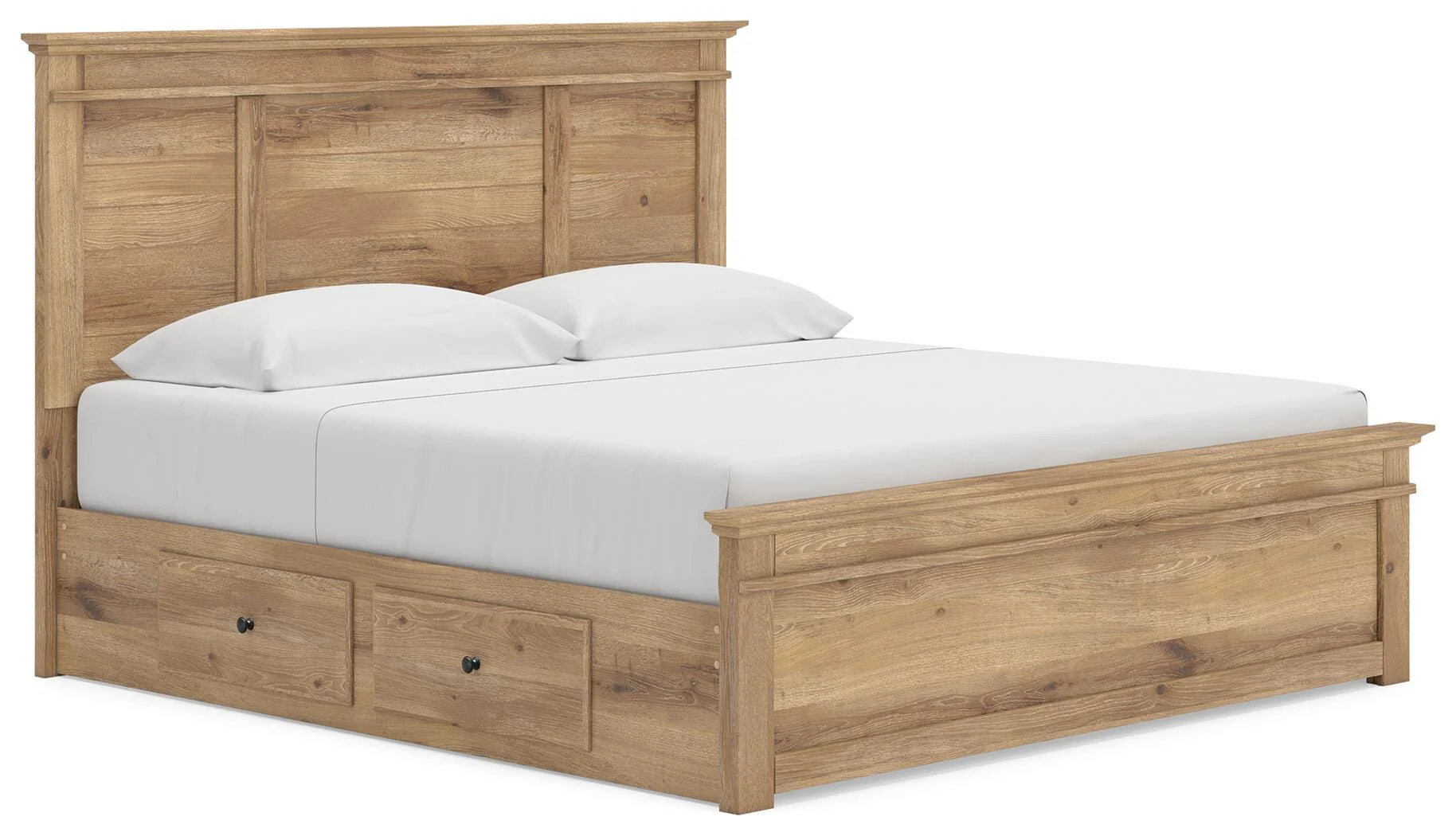 Makidern Tan King Panel Storage Bed - Image 2