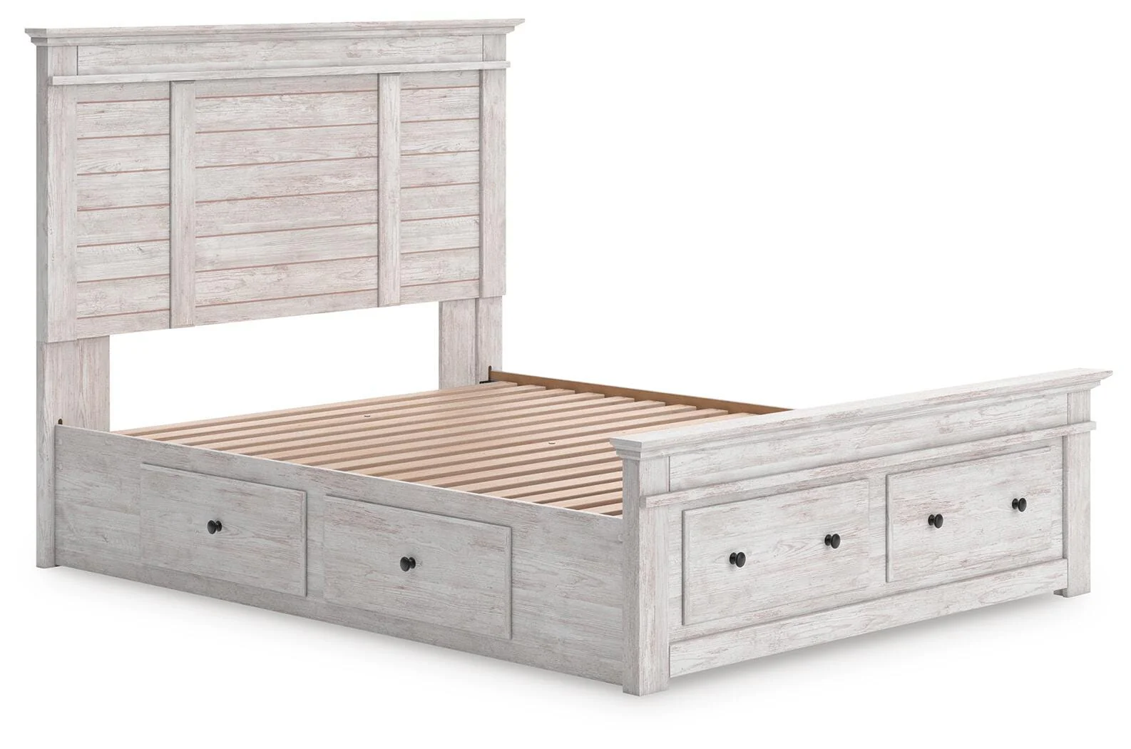 Makidern Whitewash Queen Panel Storage Bed - Image 3