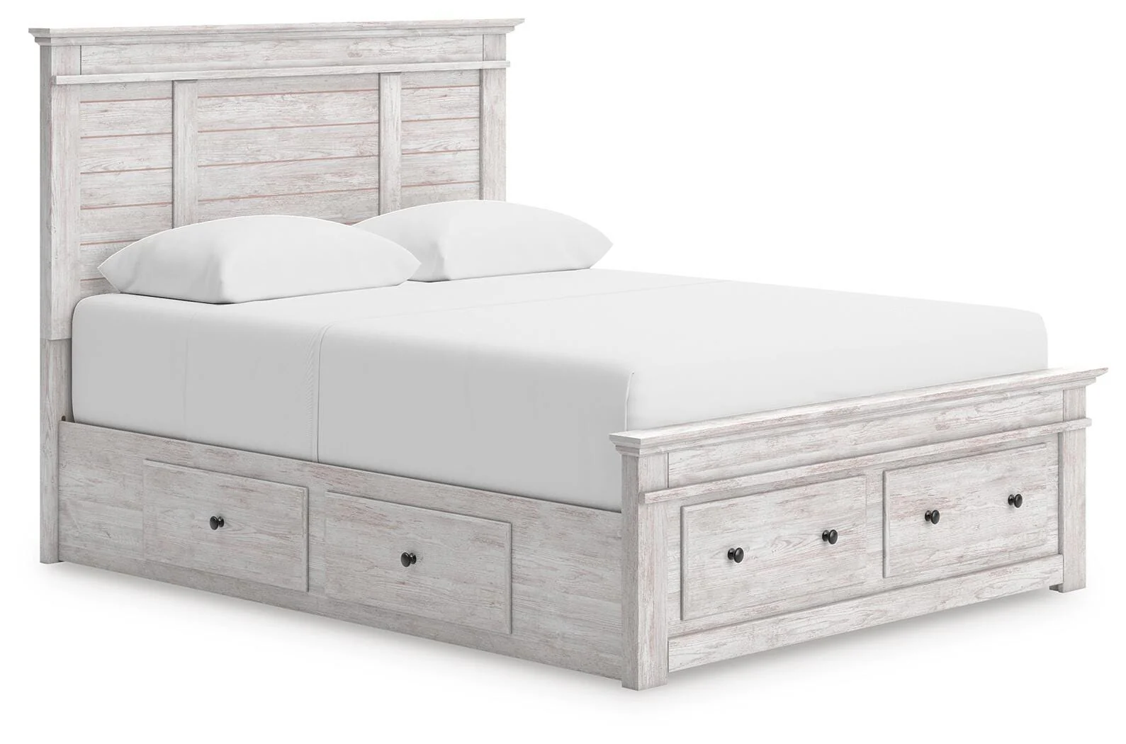Makidern Whitewash Queen Panel Storage Bed - Image 1
