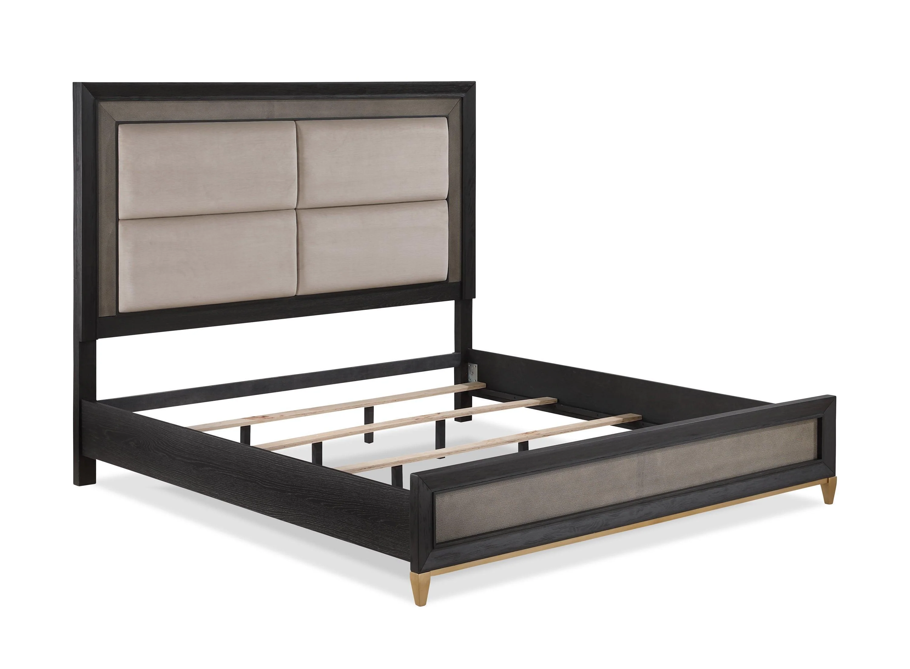 Payson Gray Fabric Upholstered Panel King Bed - Image 3