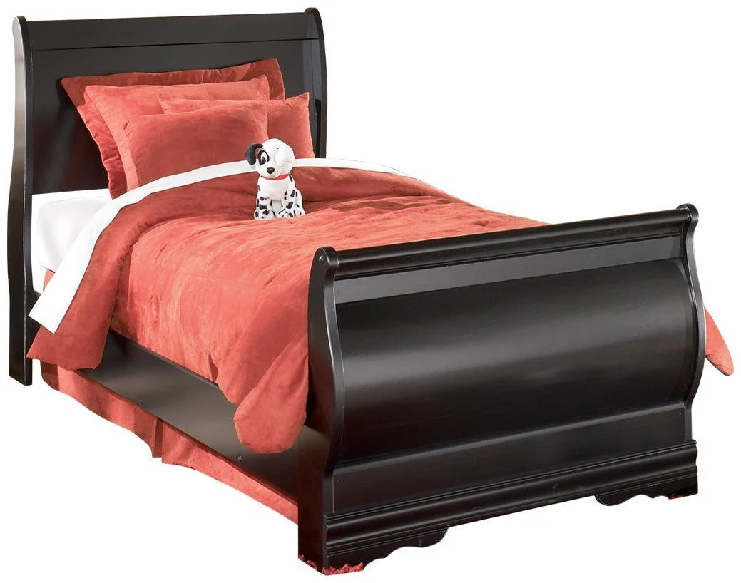 Huey Vineyard Black Twin Sleigh Bed - Image 2