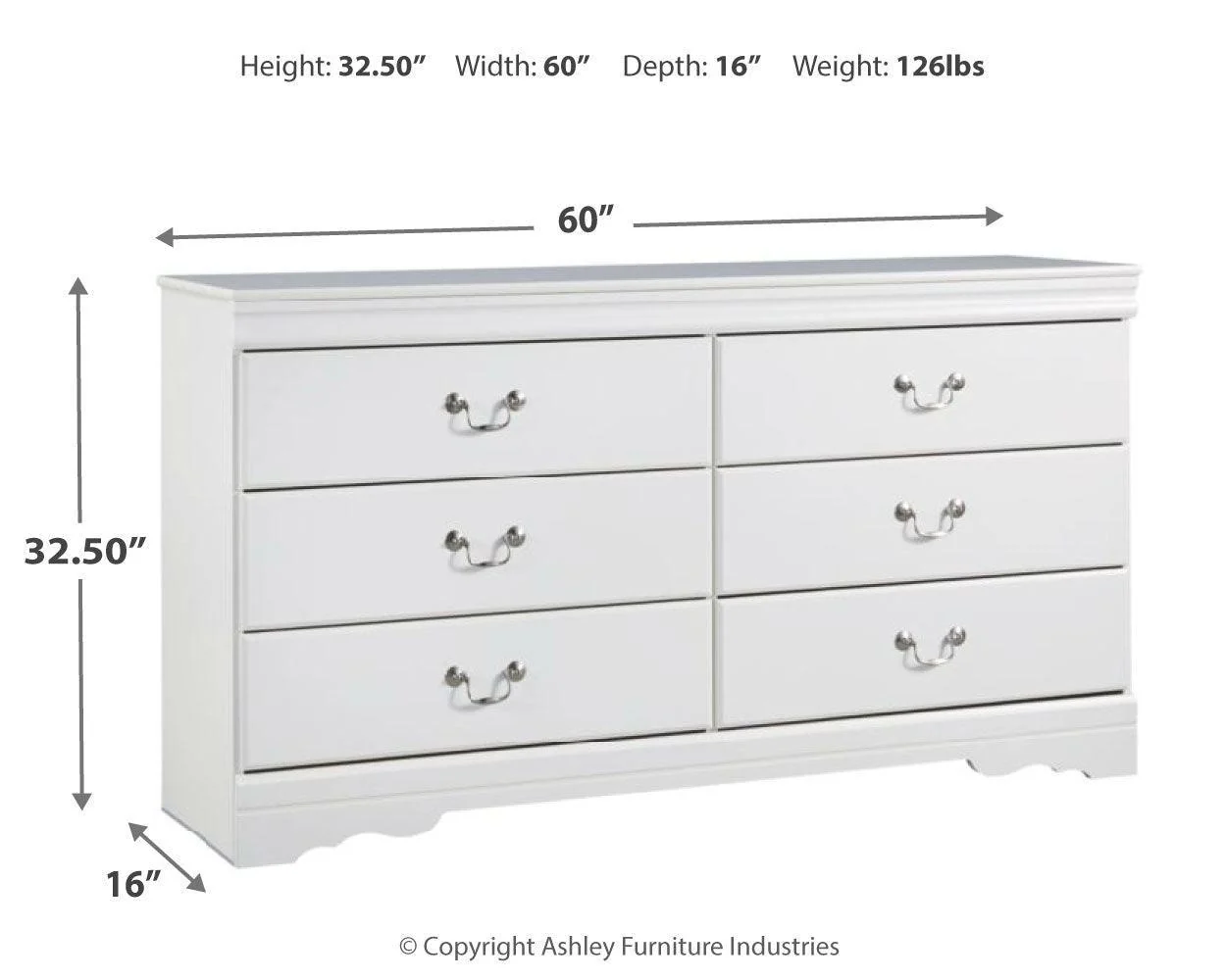 Anarasia White Dresser - Image 3
