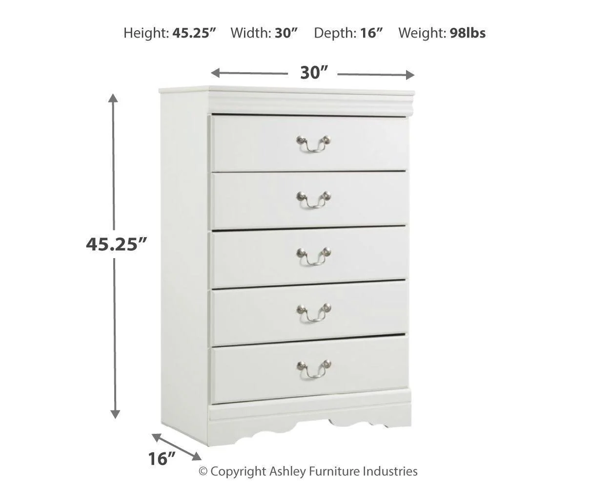 Anarasia White Chest Of Drawers - Image 3