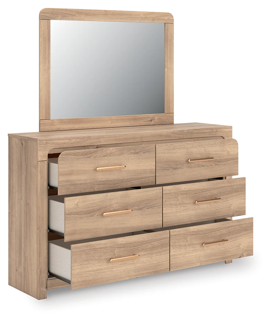 Kinlanni Tan Dresser and Mirror - Image 3