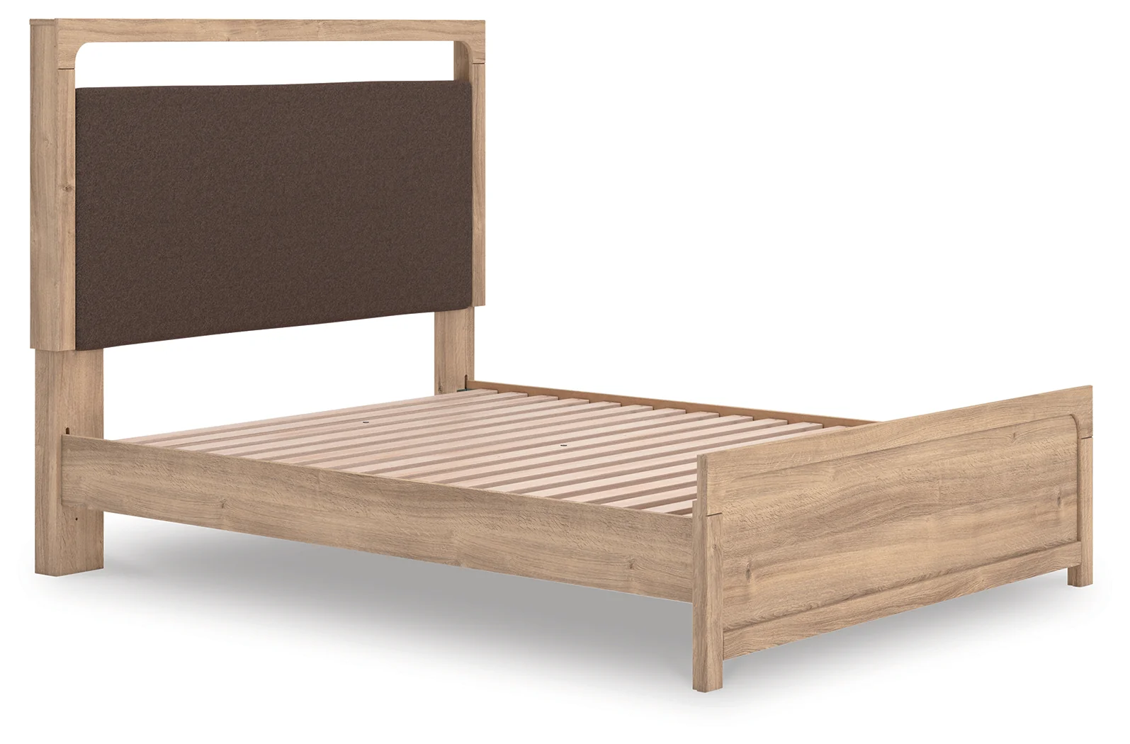 Kinlanni Tan Queen Upholstered Platform Bed - Image 3