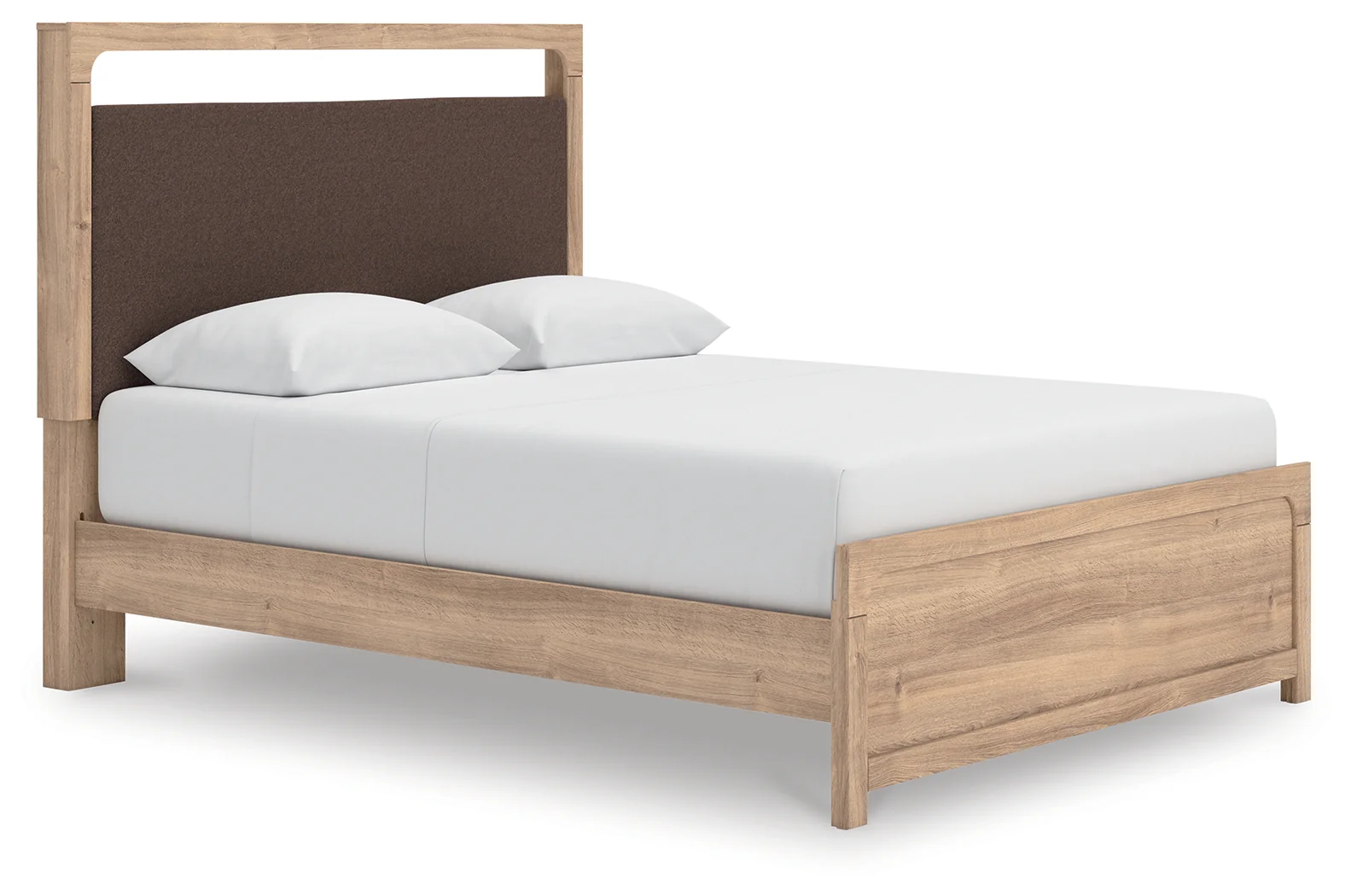 Kinlanni Tan Queen Upholstered Platform Bed - Image 2