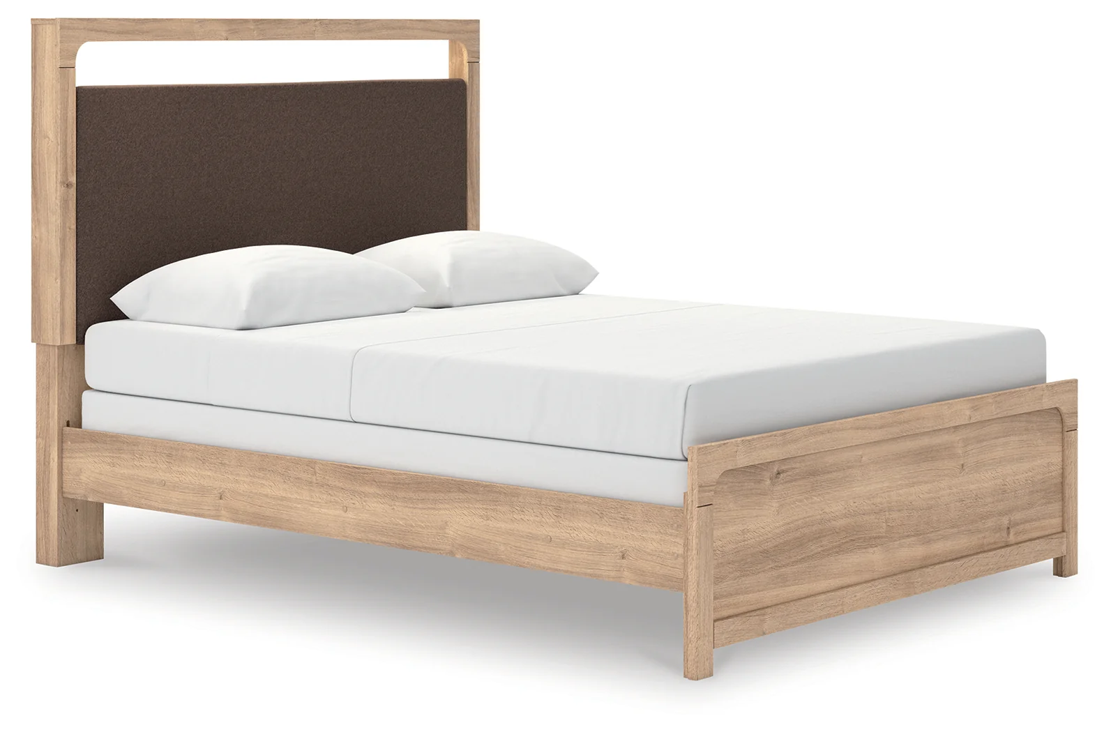 Kinlanni Tan Queen Upholstered Panel Bed - Image 1