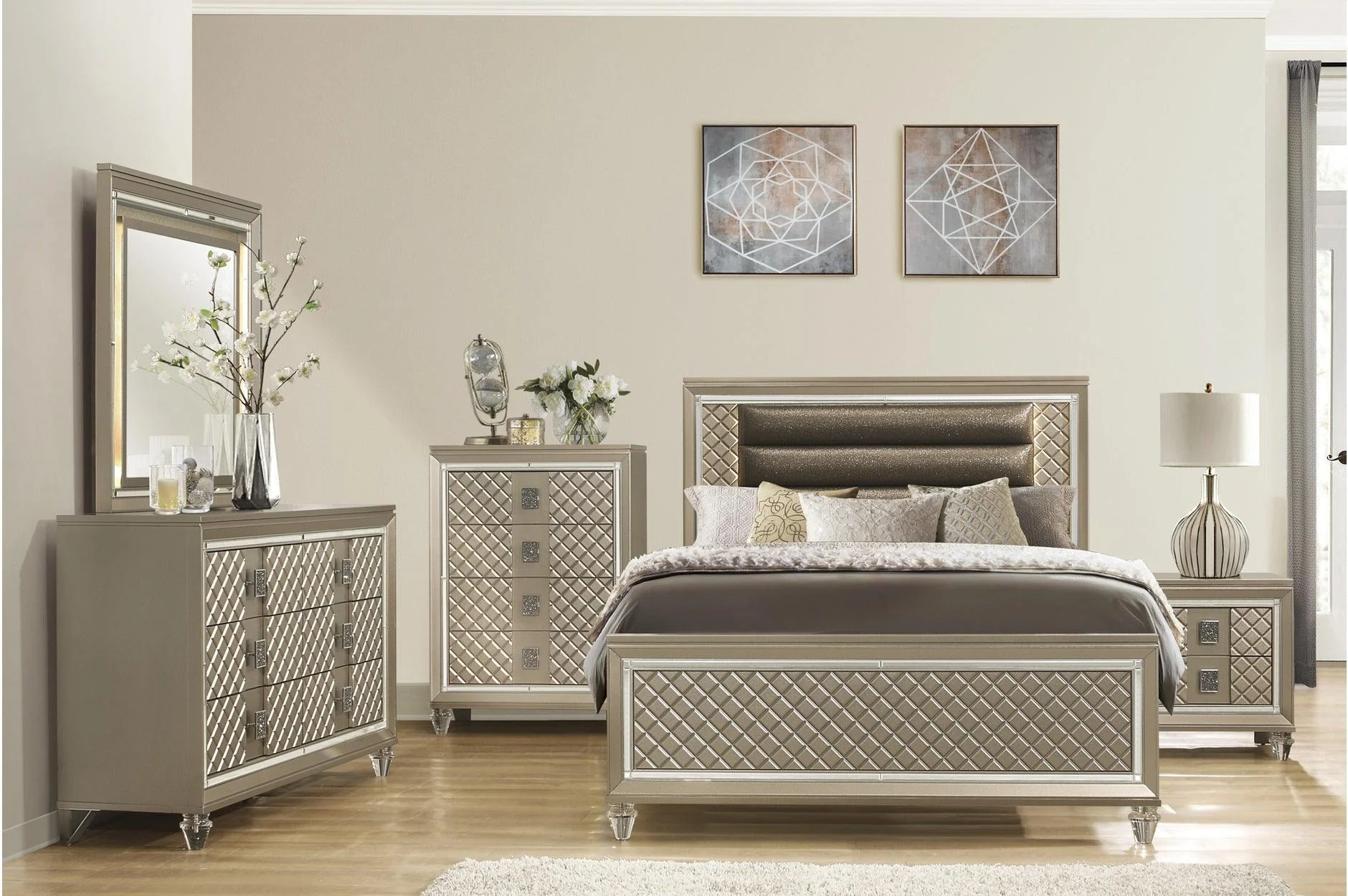 Loudon Champagne Sturdy Louden Platform Bedroom Set - Image 2