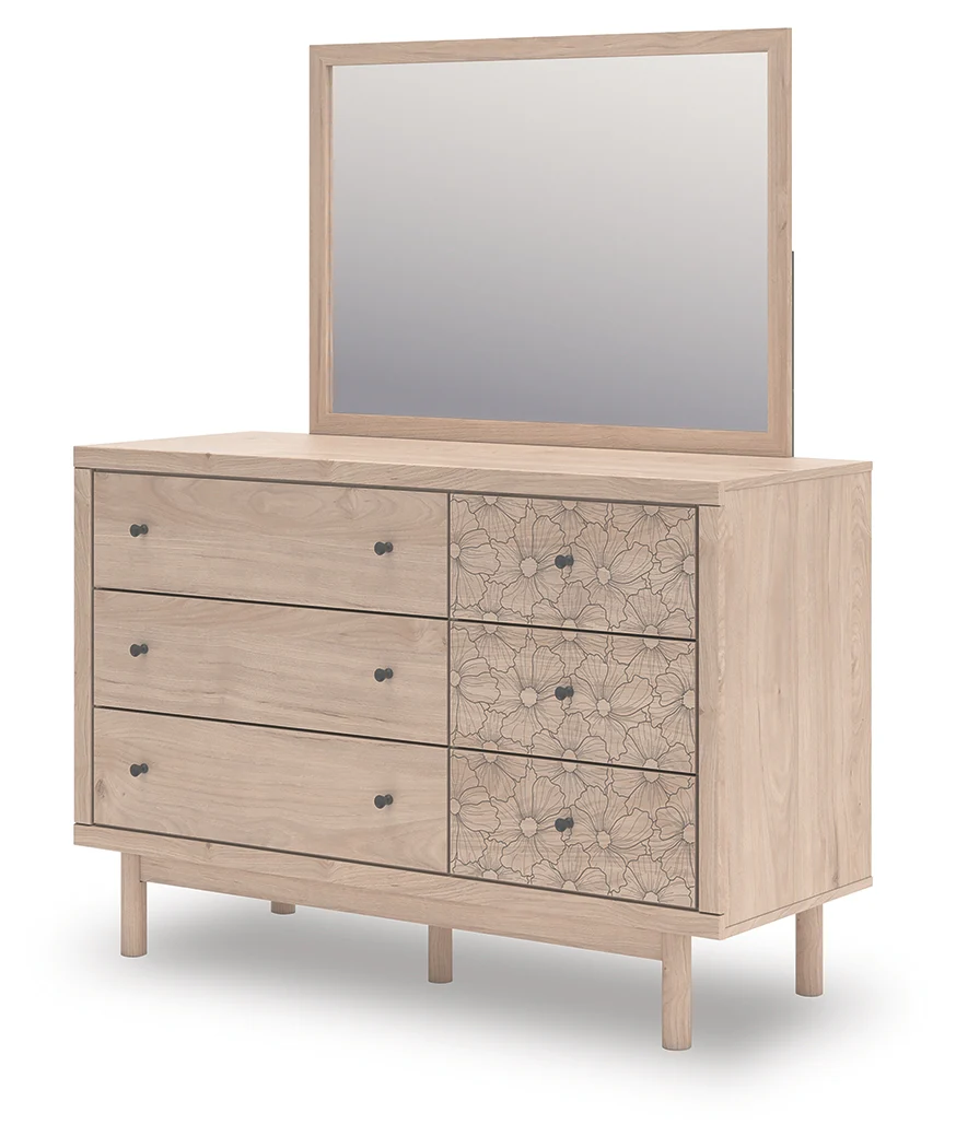 Arloster Tan Dresser and Mirror - Image 3
