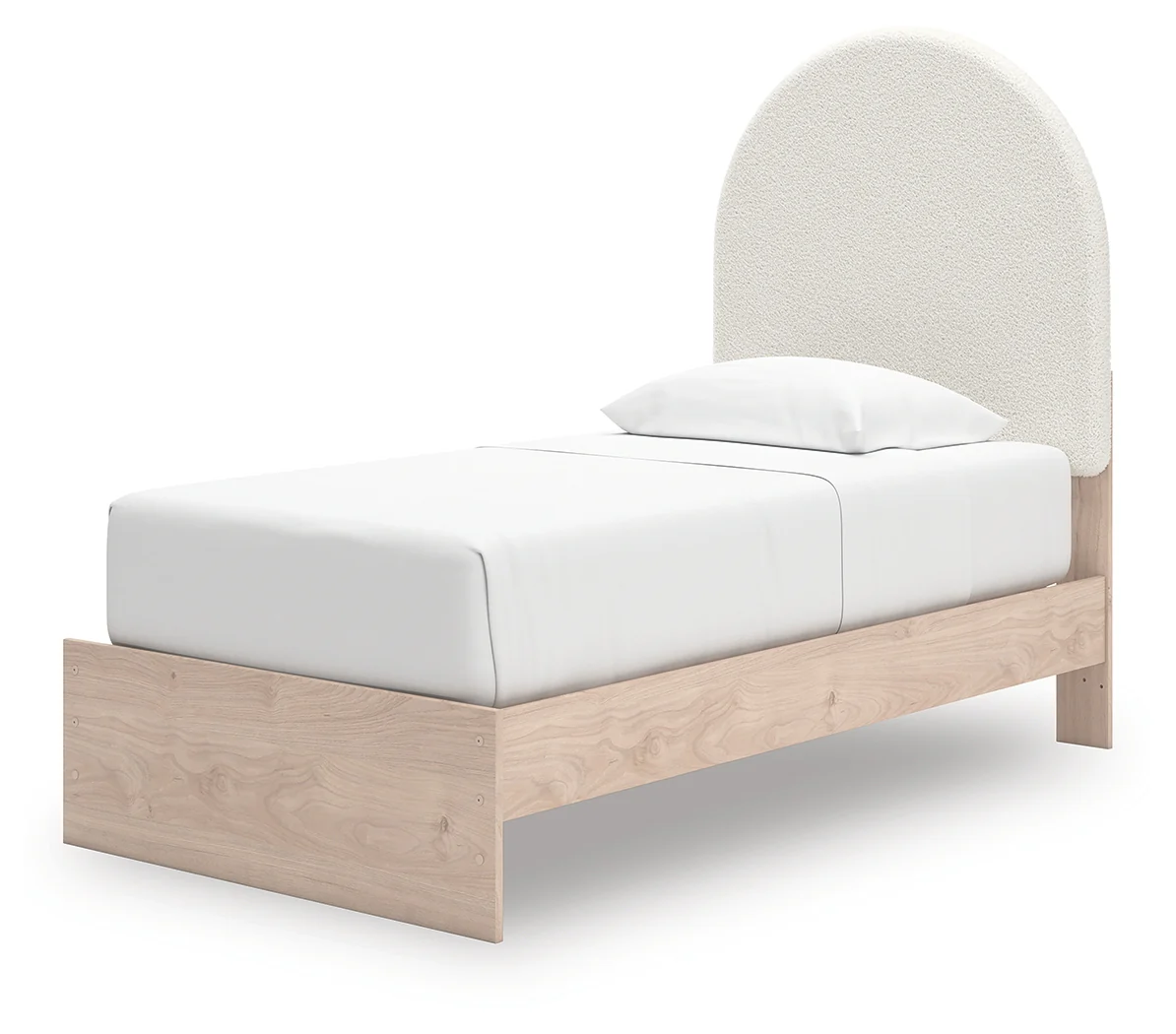 Arloster Tan/White Twin Upholstered Panel Bed with Storage - Image 3