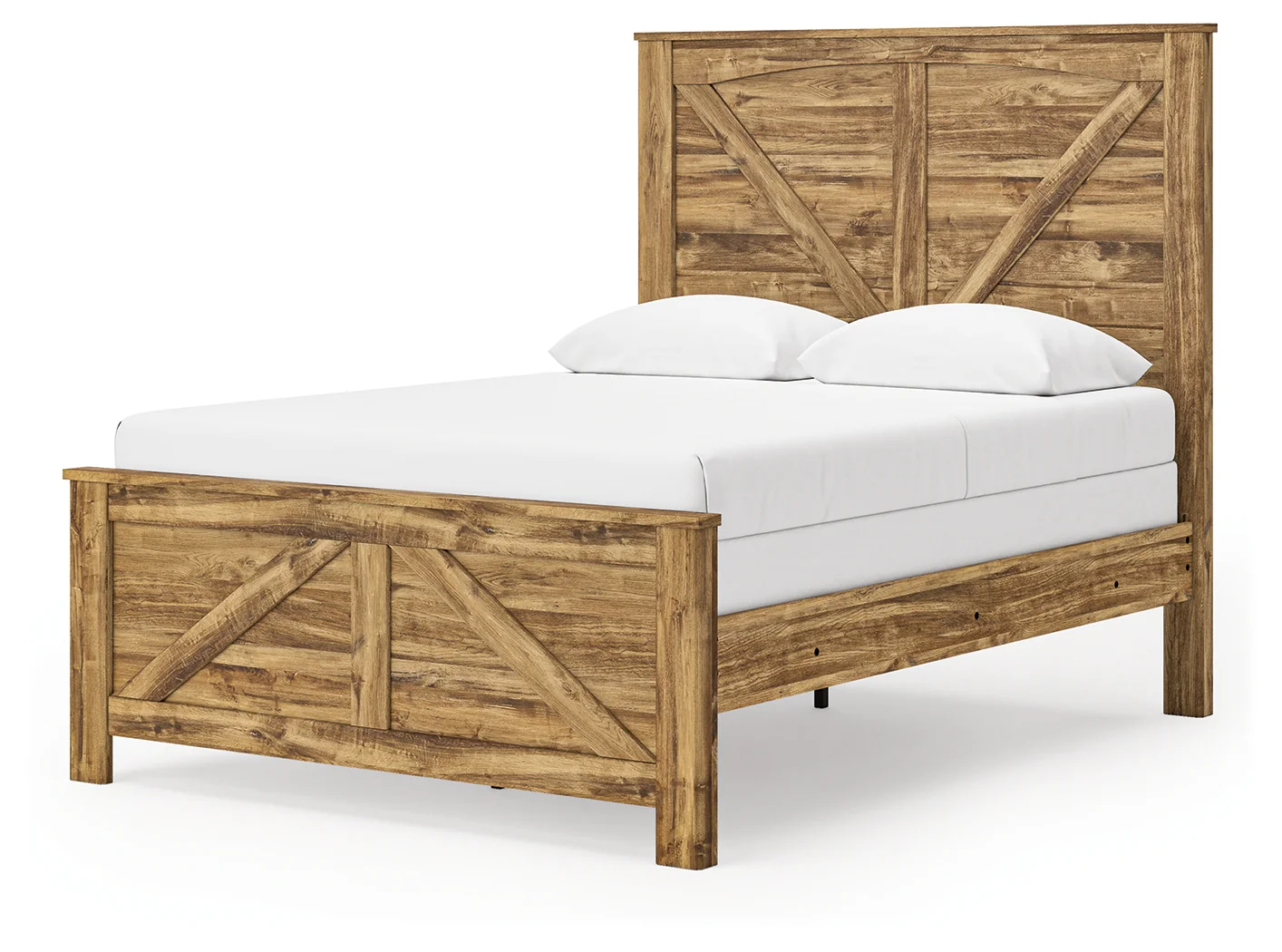 Maystonna Brown Queen Crossbuck Panel Bed - Image 3