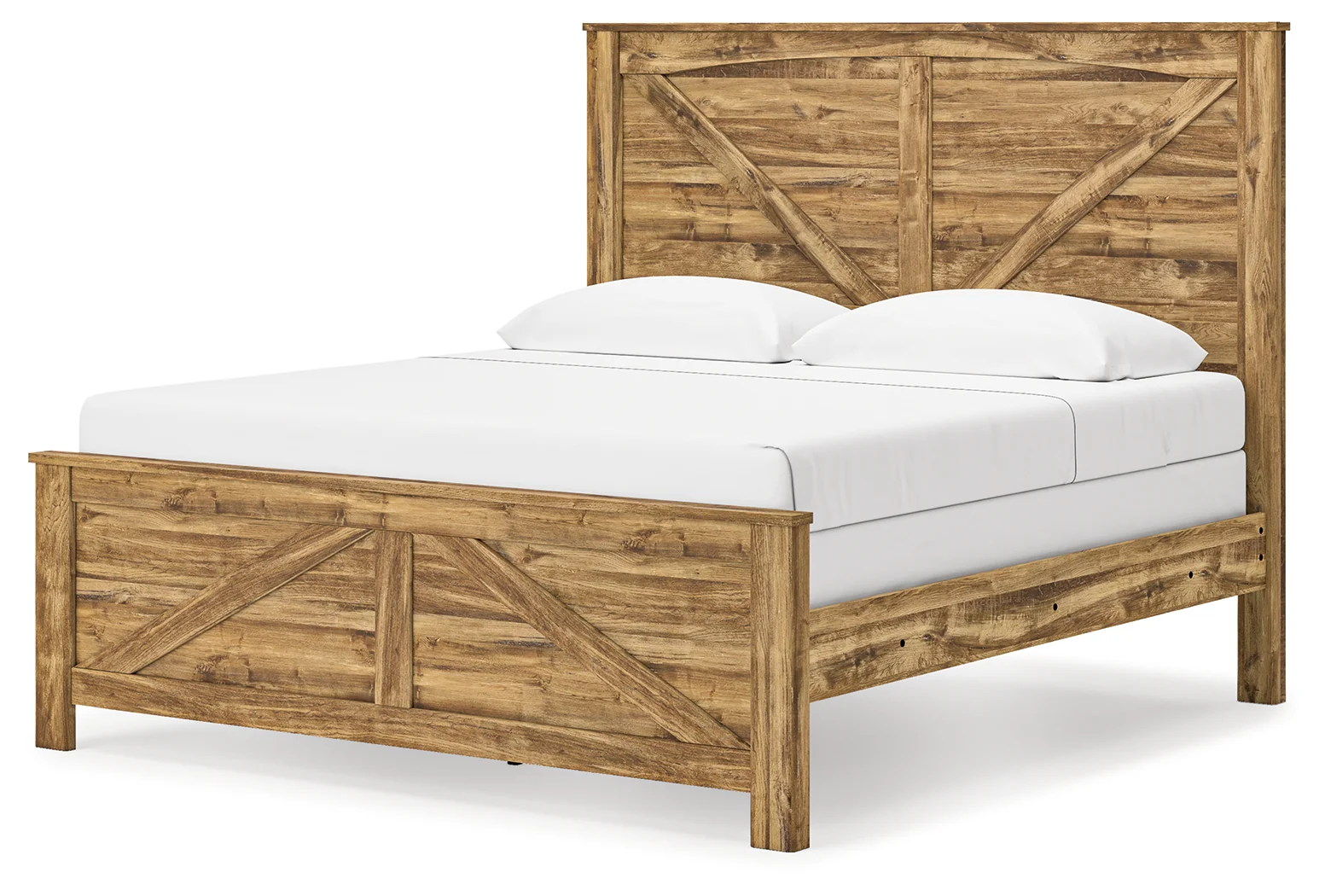Maystonna Brown King Crossbuck Panel Bed - Image 3