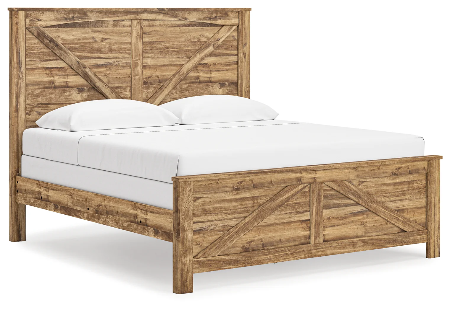 Maystonna Brown King Crossbuck Panel Bed - Image 2