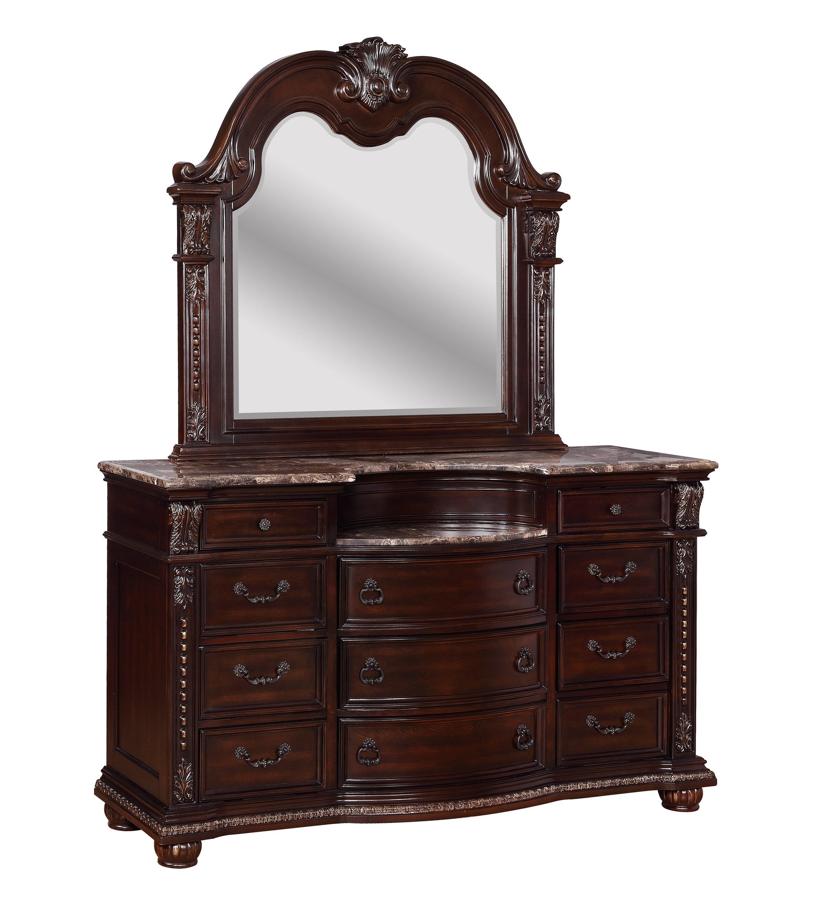 Stanley Cherry Brown Faux Leather Upholstered Tufted Sleigh Queen Bed - Image 3