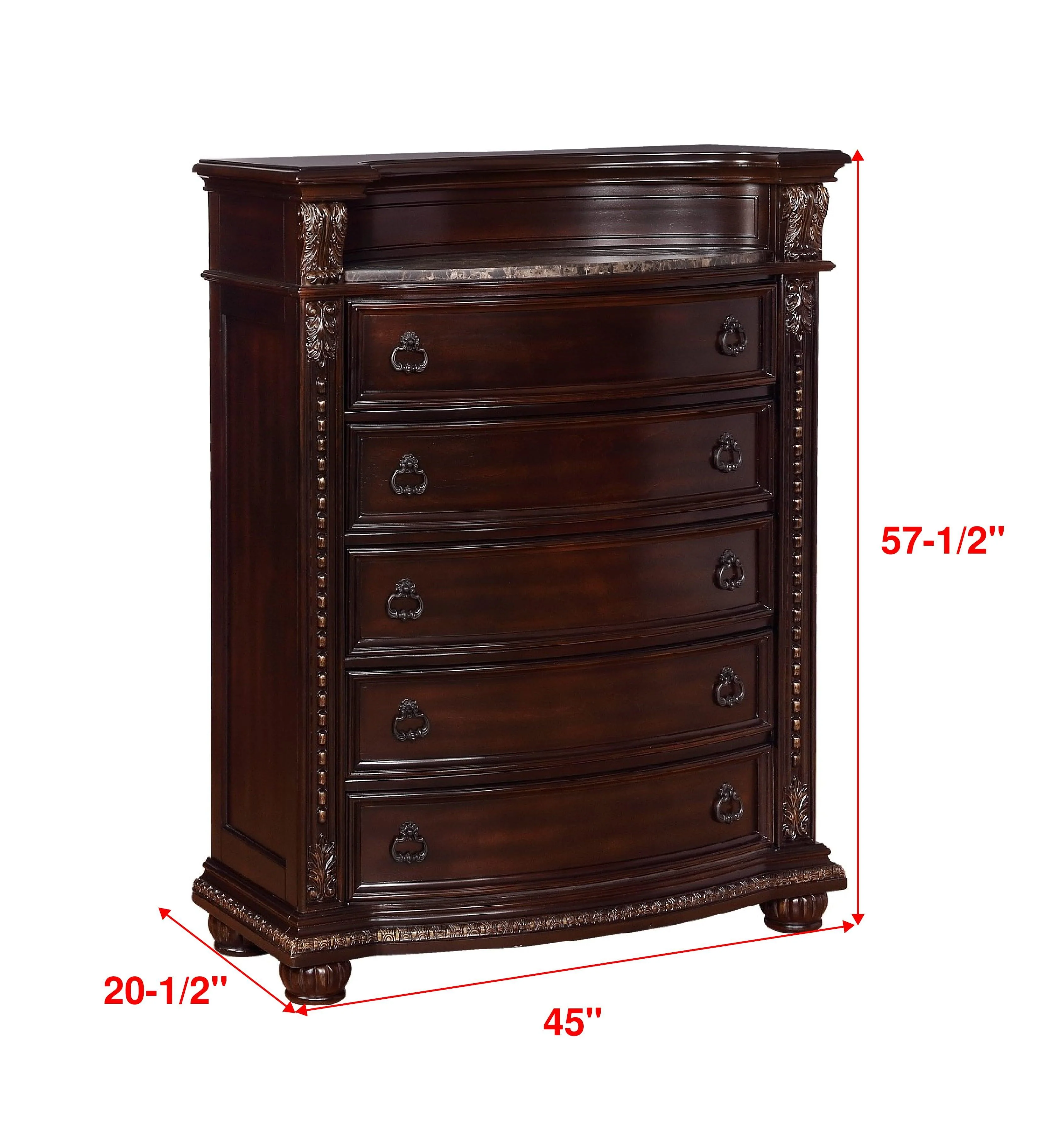 Stanley Chest Cherry Brown 5 Drawers - Image 2