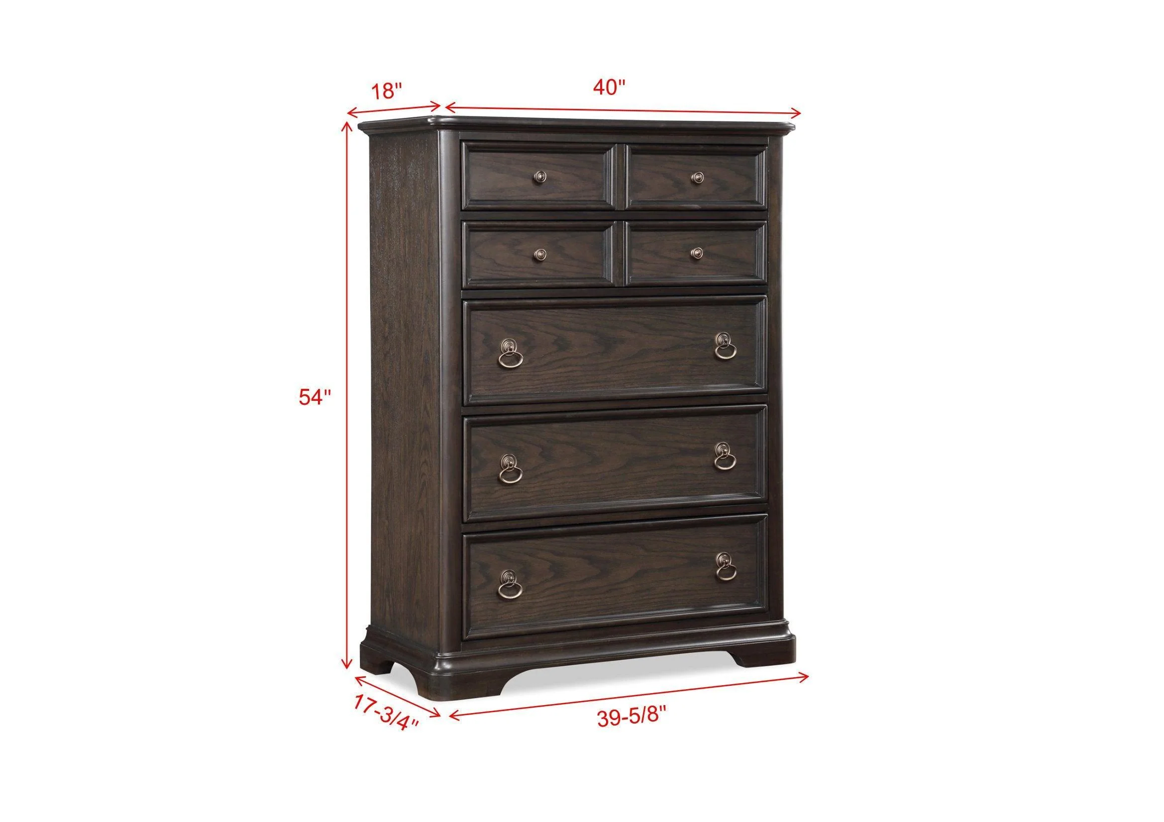 Duke Chest Grayish Brown Pines 5 Drawers - Image 2