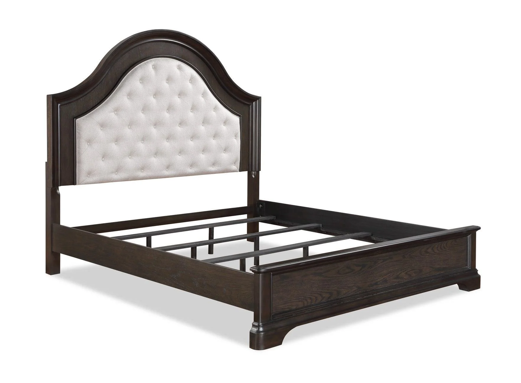 Duke Brown Fabric Upholstered Tufted Panel Bedroom Set - Image 3