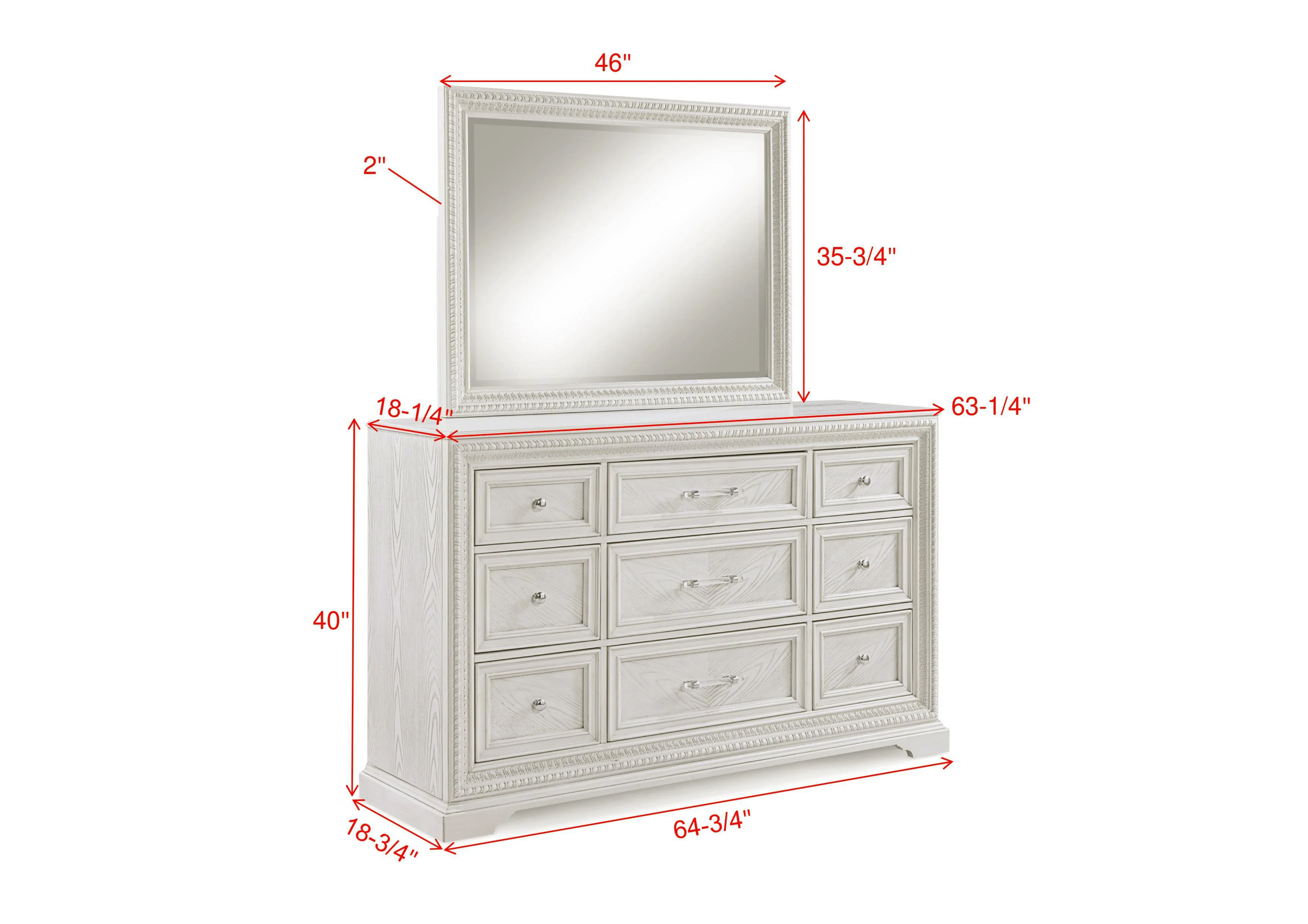 Alexandria White Dresser - Image 2