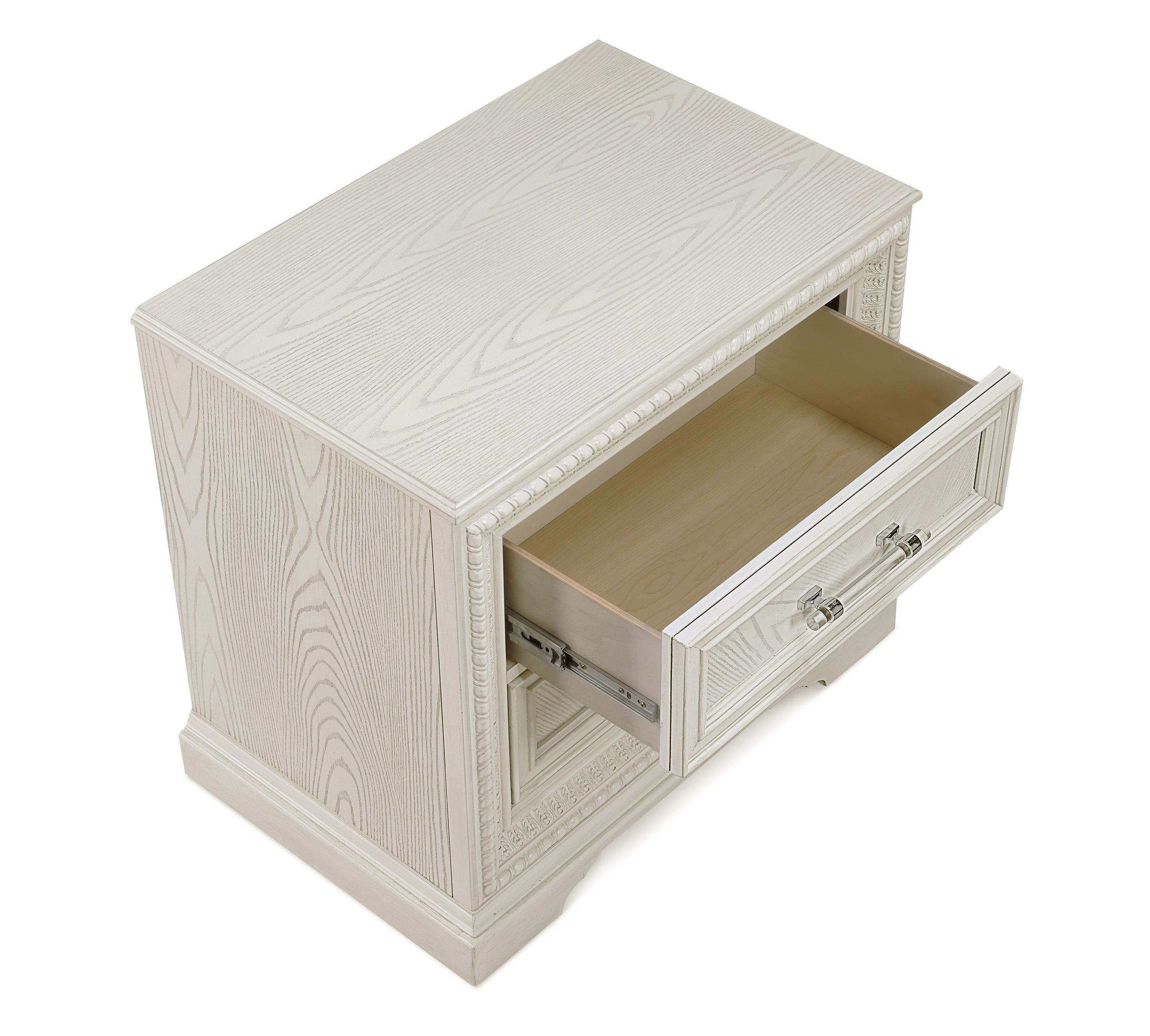 Alexandria Cream 2 Drawers Nightstand - Image 2