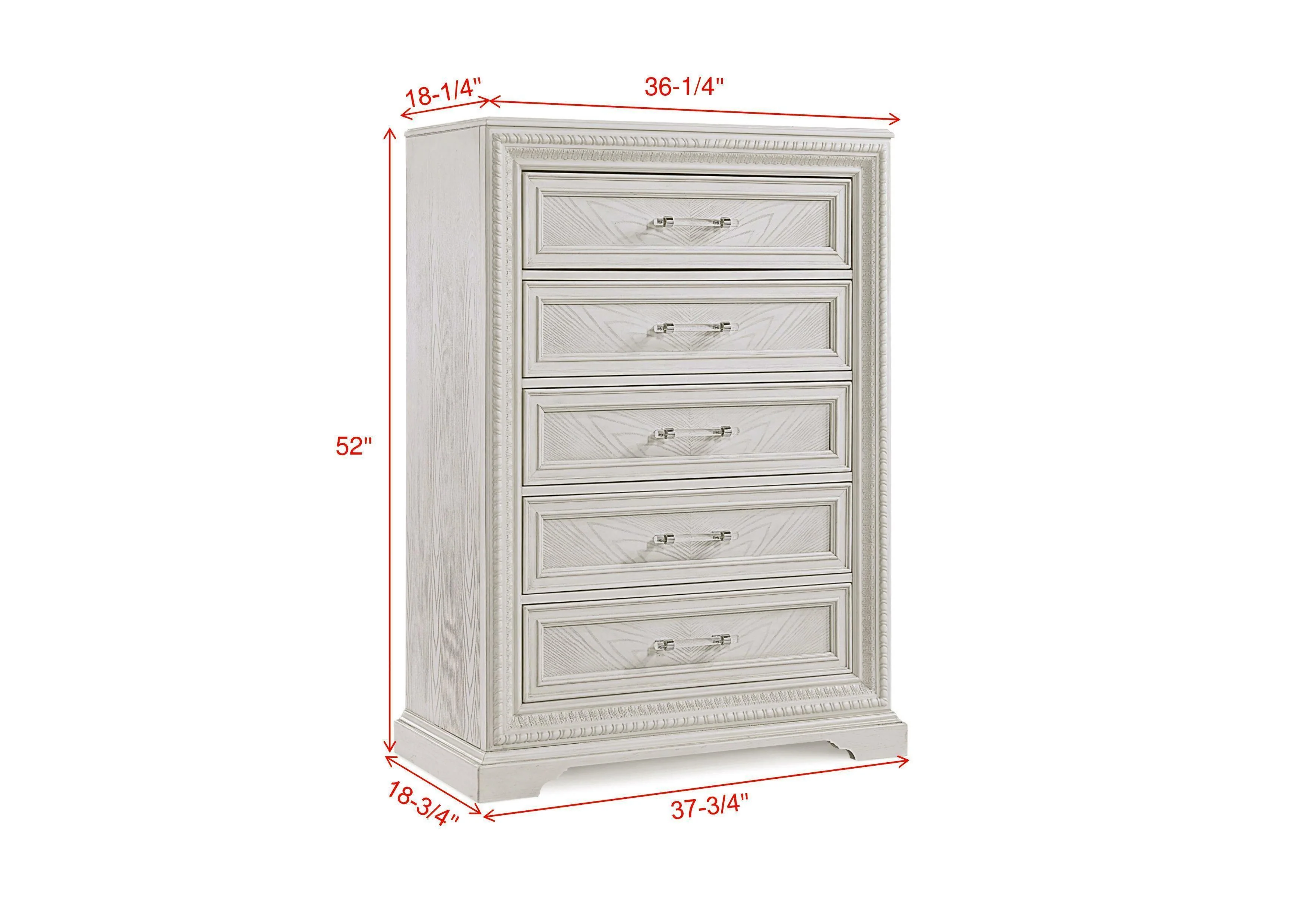 Alexandria Cream 5 Drawers Chest - Image 2