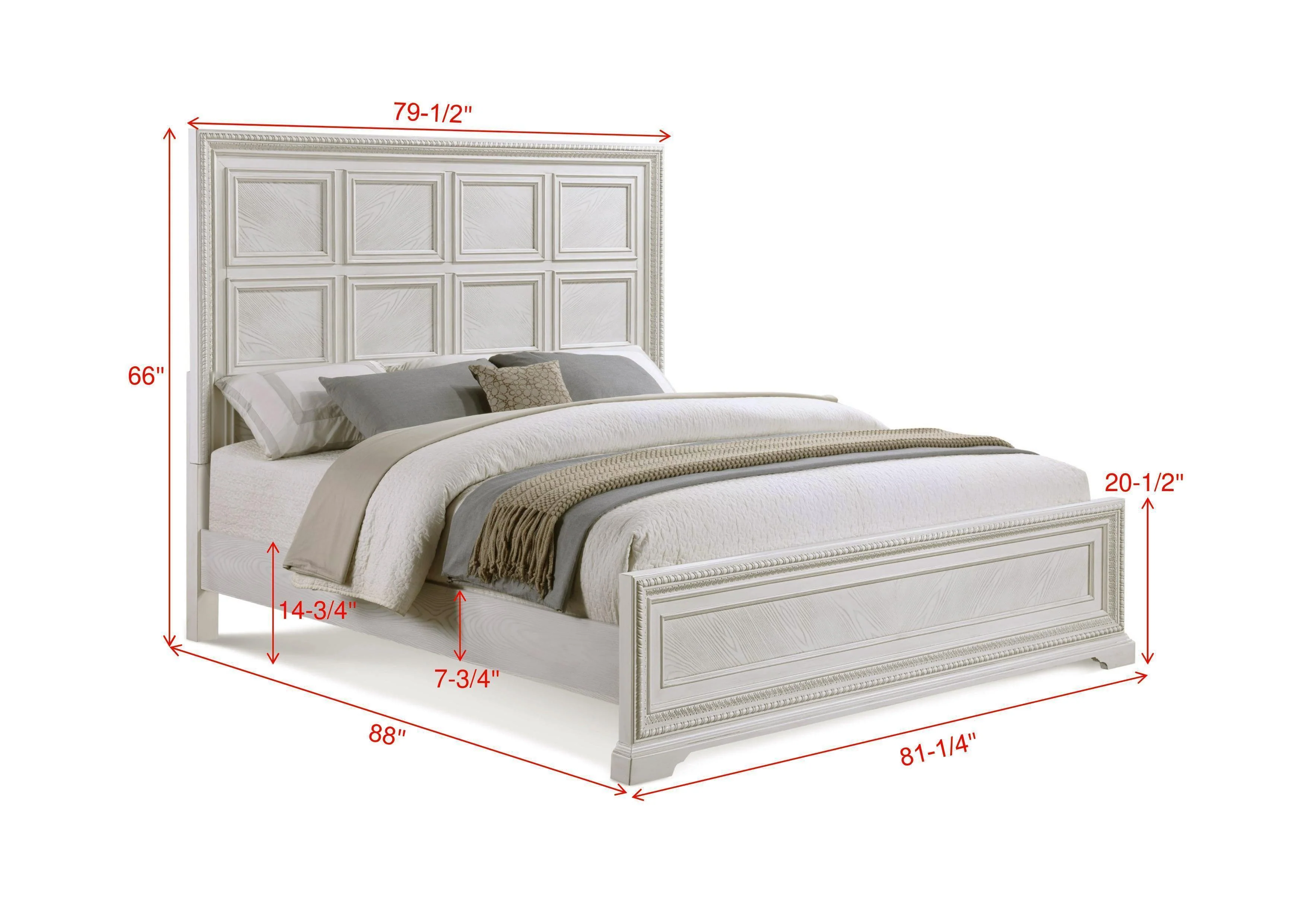Alexandria Cream Panel King Bed - Image 3
