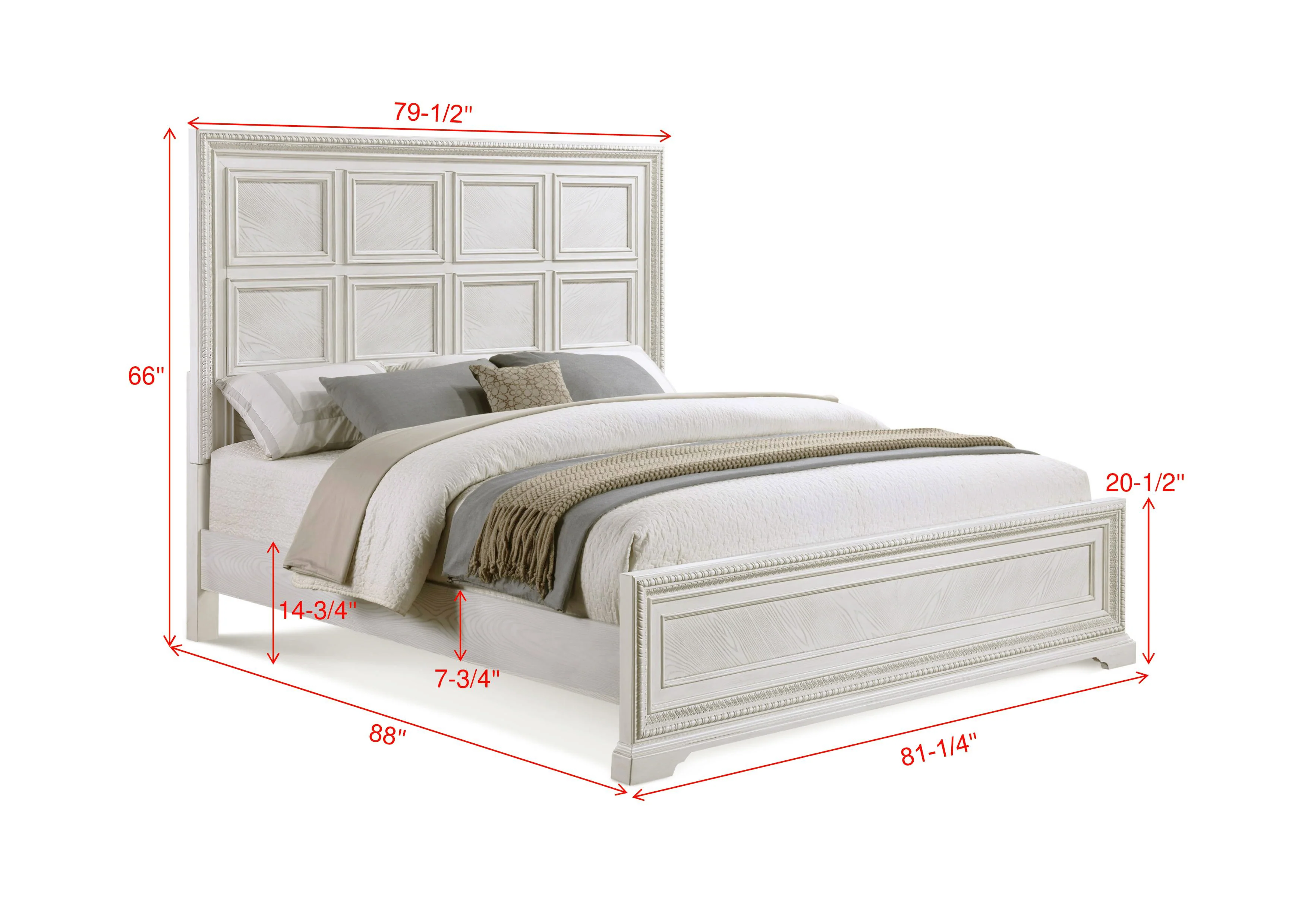 Alexandria White Panel King Bed - Image 3