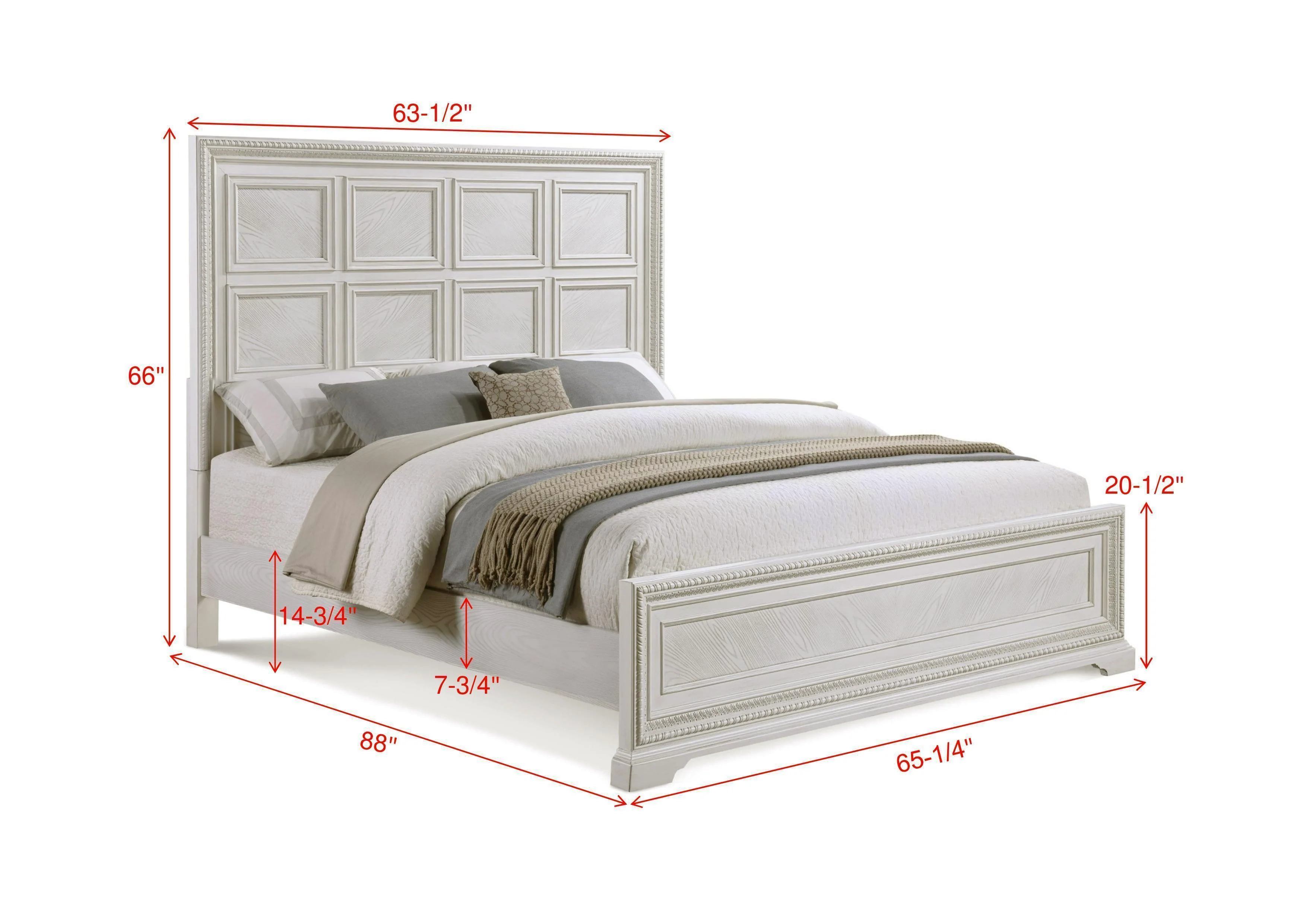 Alexandria Cream Panel Queen Bed - Image 2