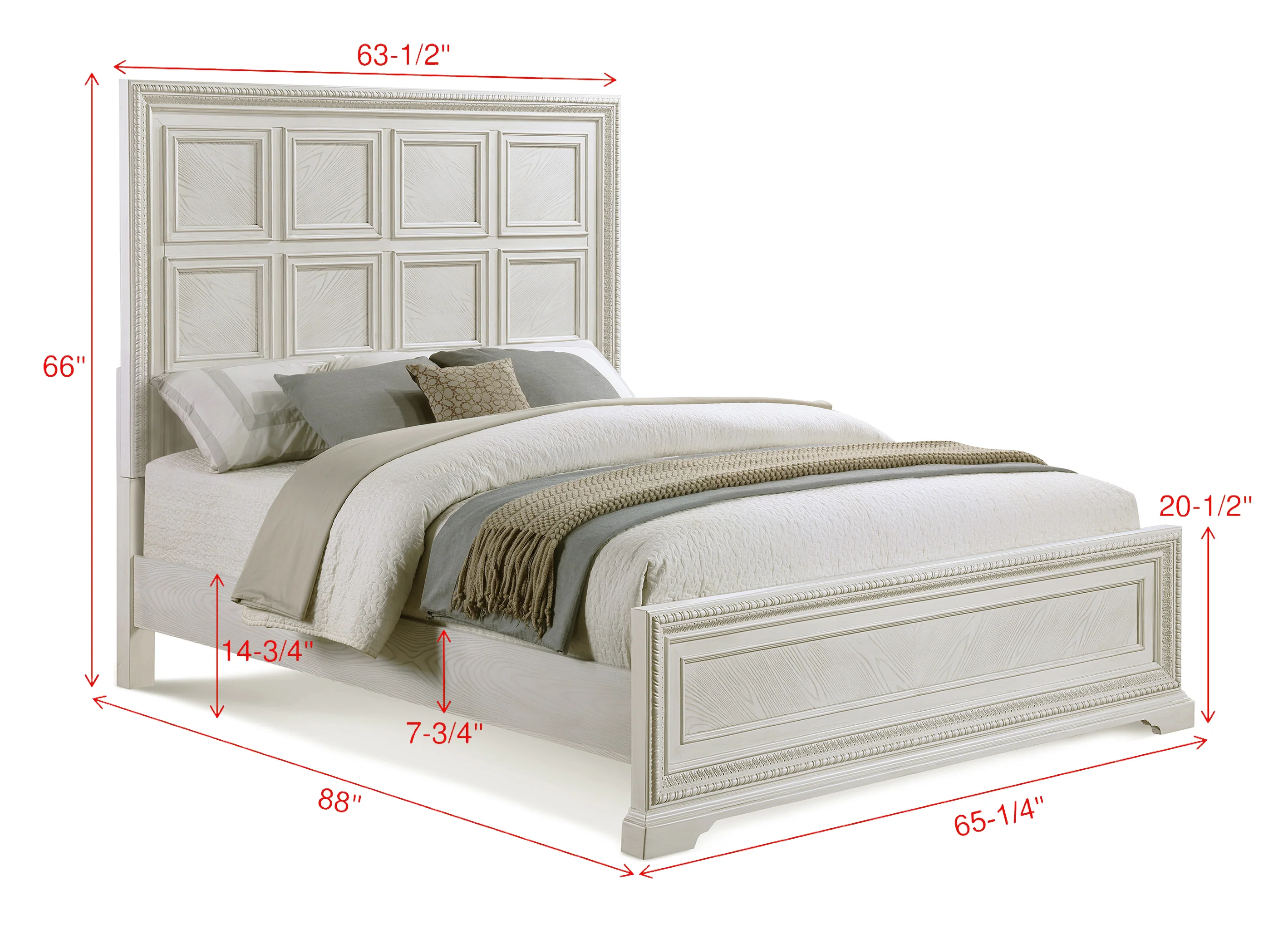 Alexandria White Panel Queen Bed - Image 3