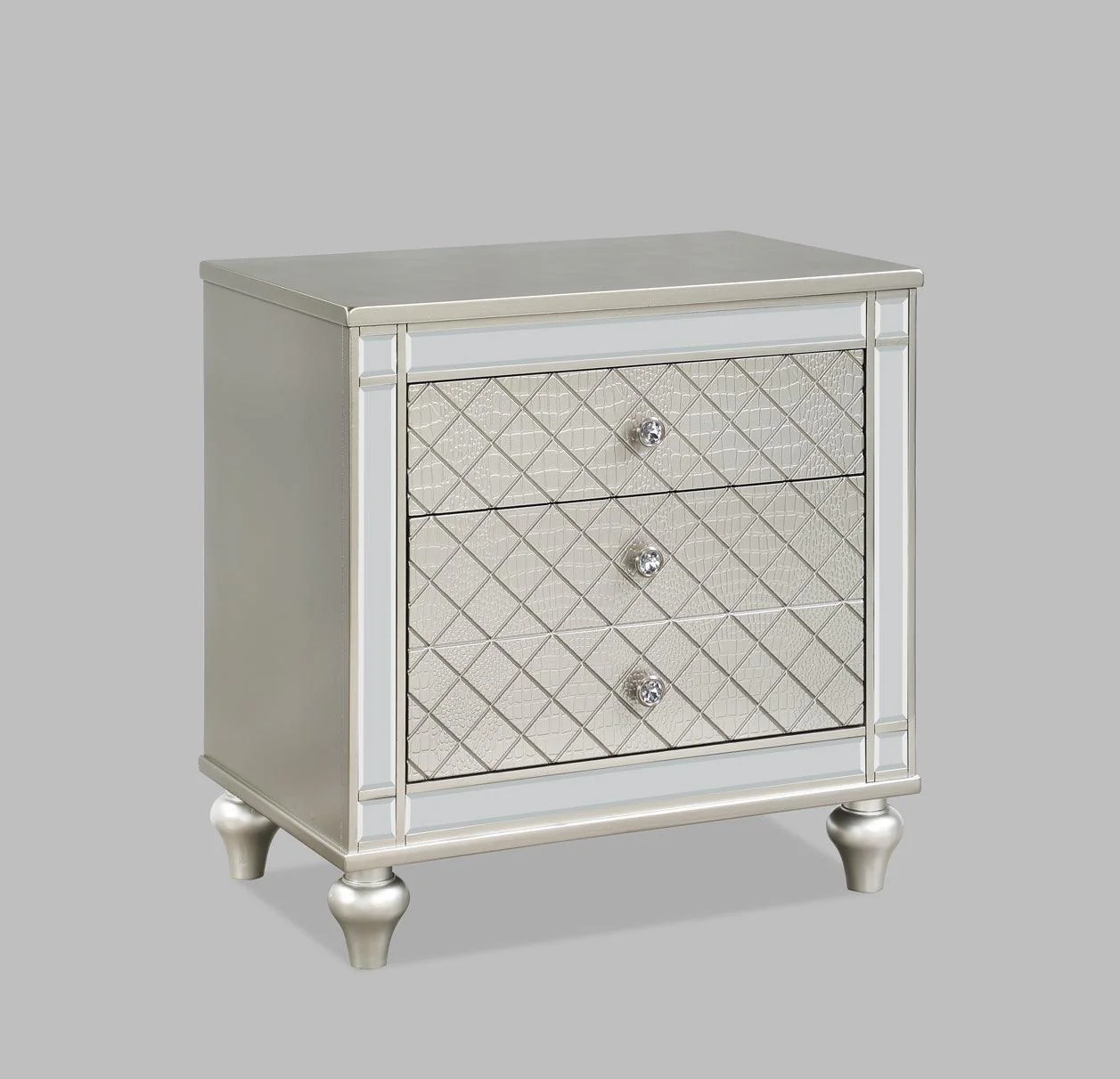 Cristian Nightstand Champagne 3 Drawers - Image 1