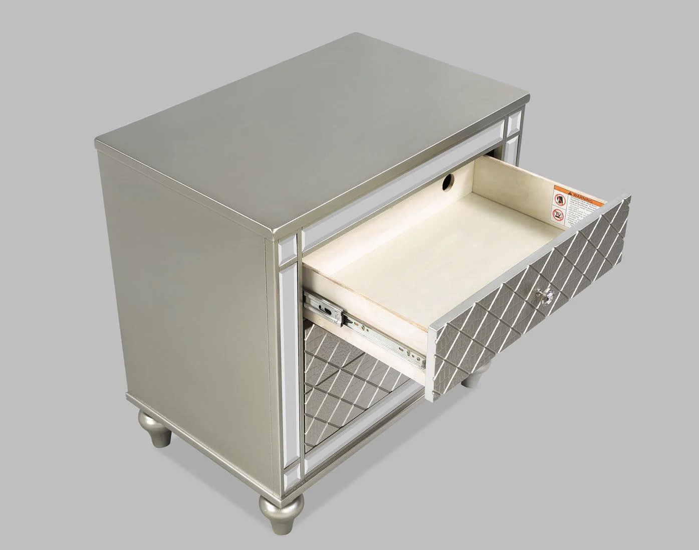 Cristian Nightstand Champagne 3 Drawers - Image 3