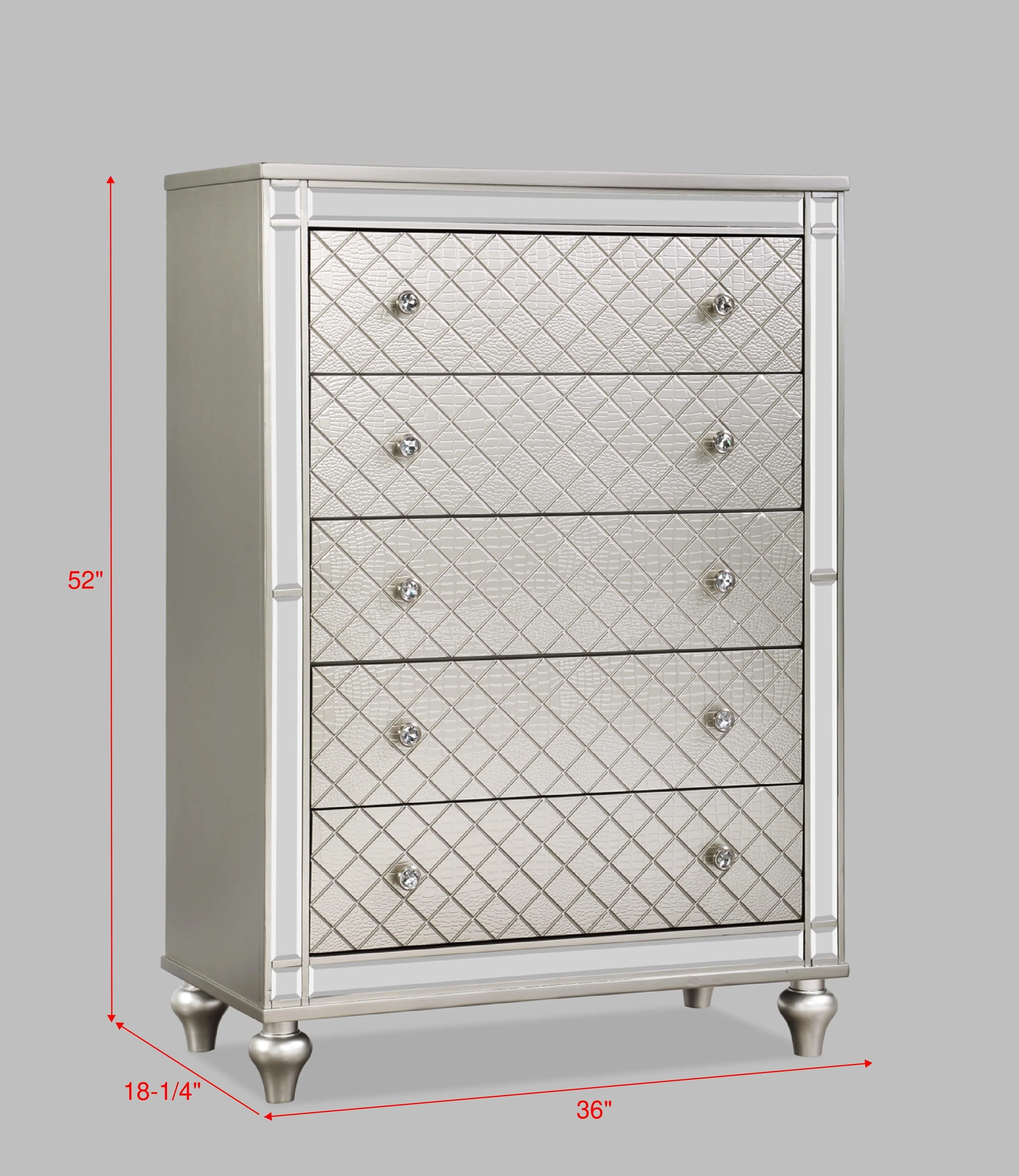 Cristian Chest Champagne 5 Drawers - Image 2