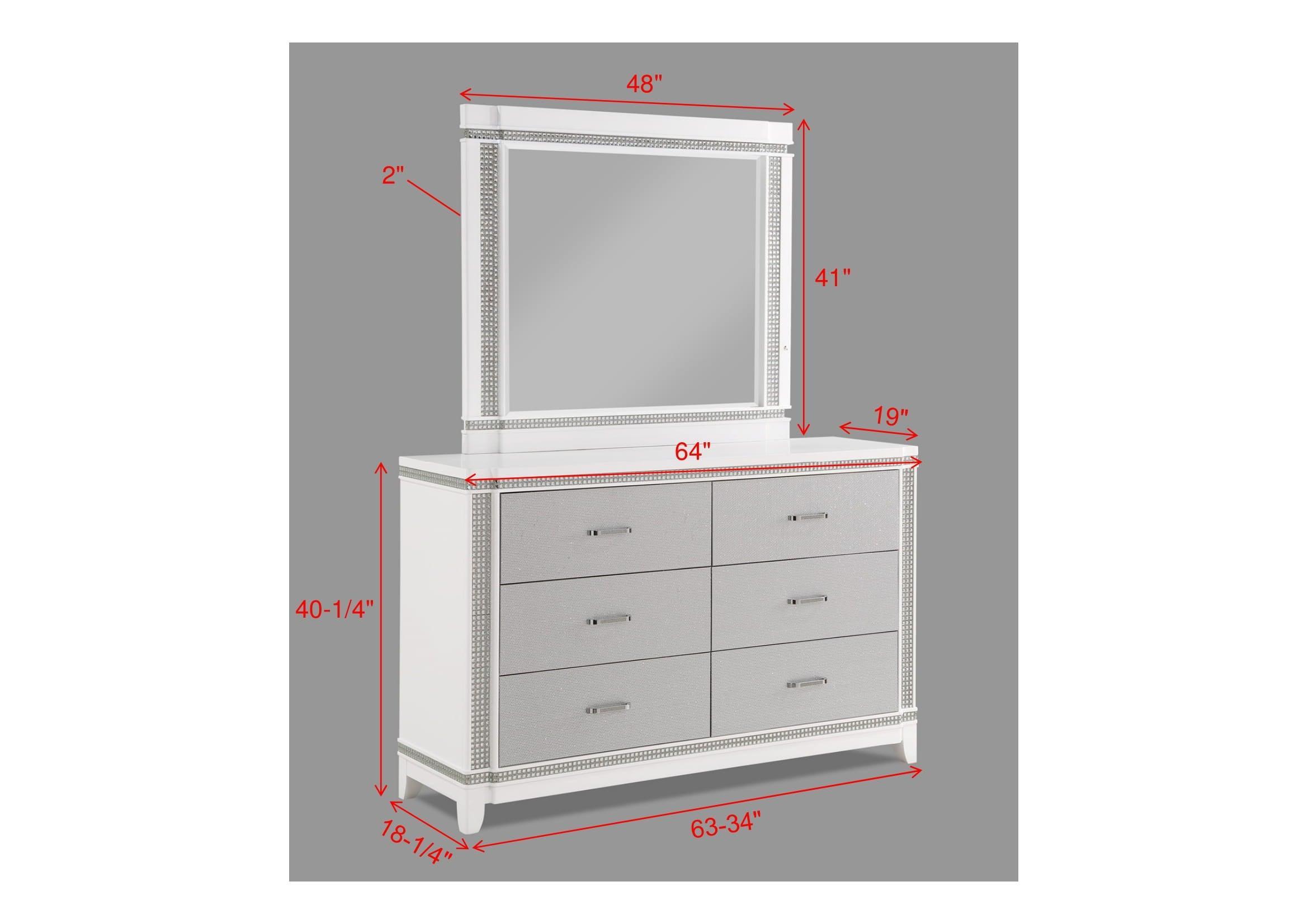 Ariane Dresser White Silver Drawers - Image 2