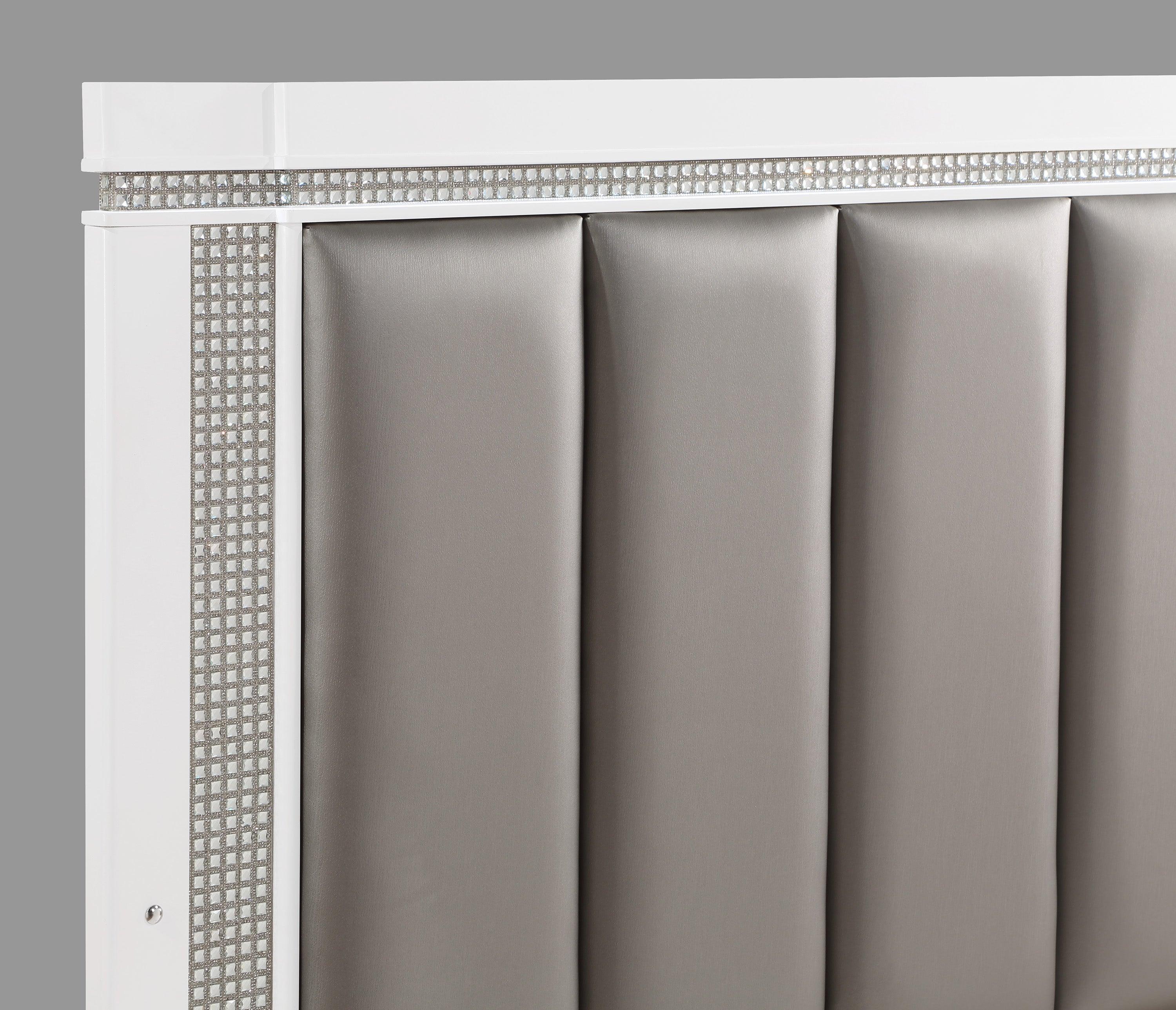 Ariane Chest White Silver 5 Drawers - Image 3