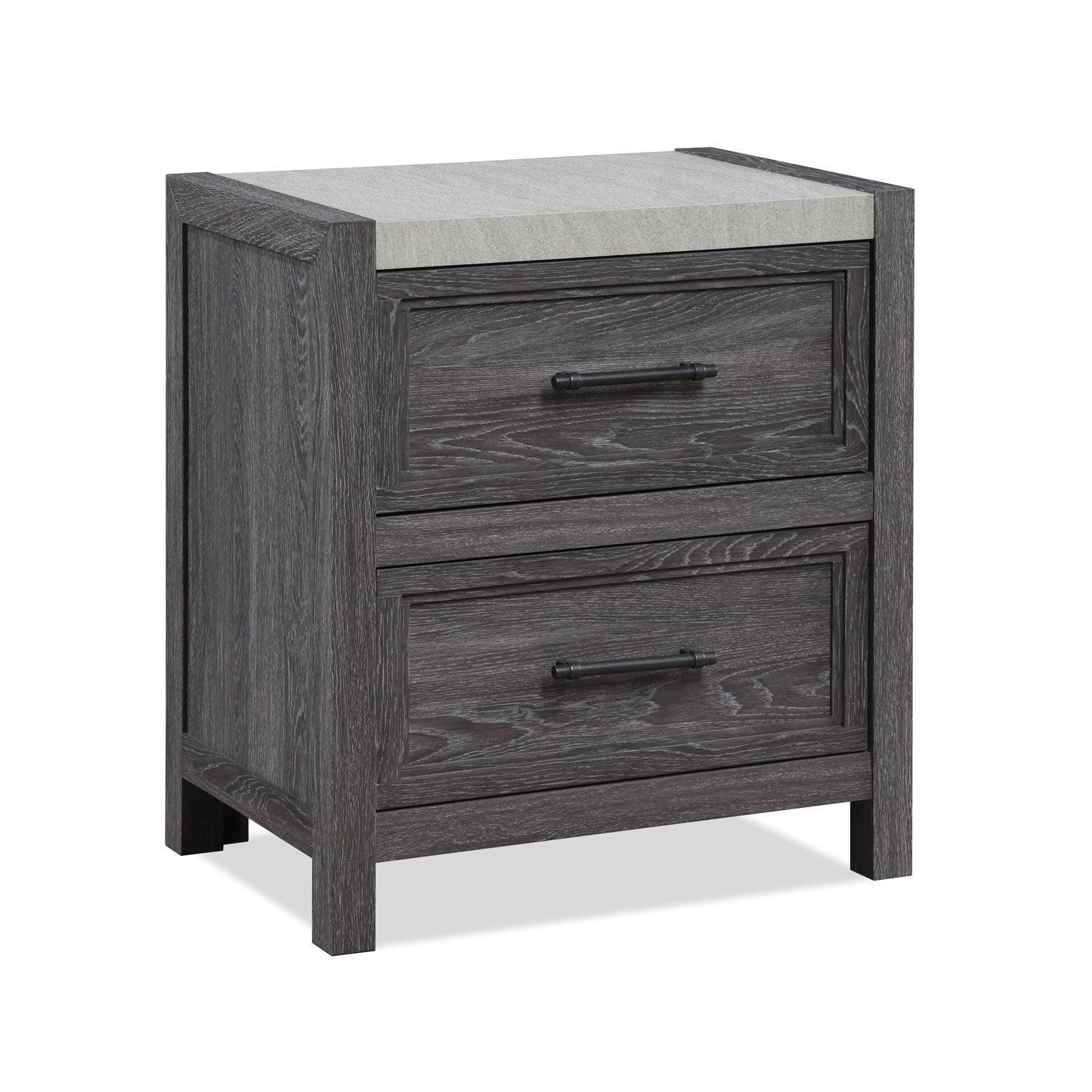 Madsen Gray 2 Drawers Nightstand - Image 1