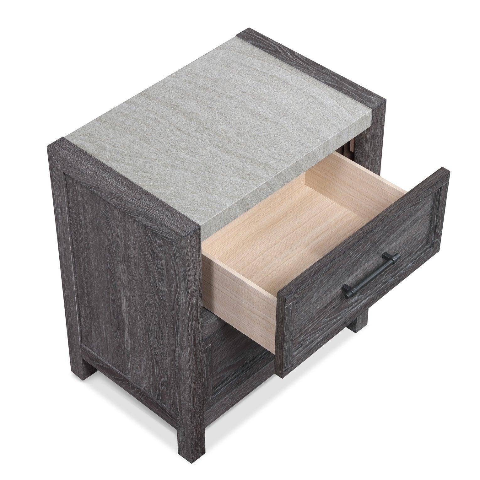 Madsen Gray 2 Drawers Nightstand - Image 2