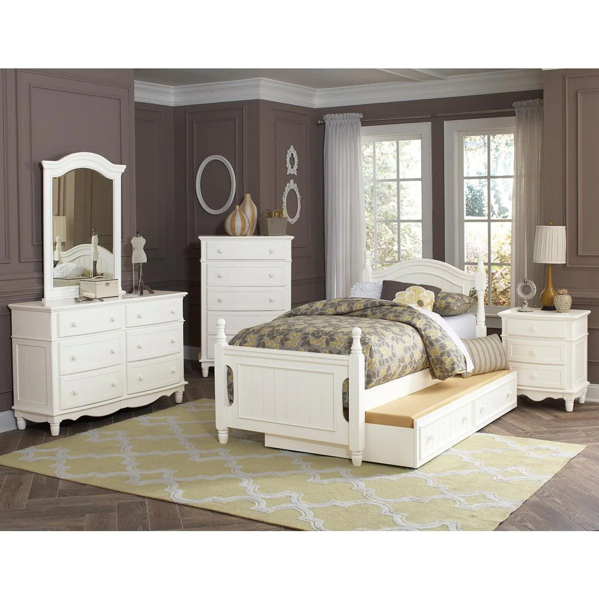 Clementine White Trundle Daybed