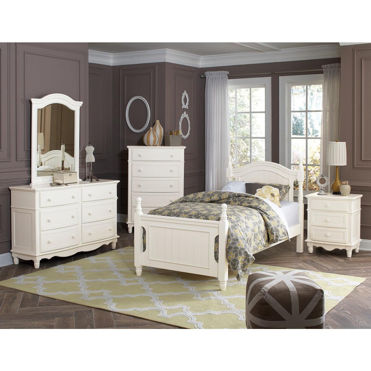 Clementine White Twin Poster Bed - Image 3