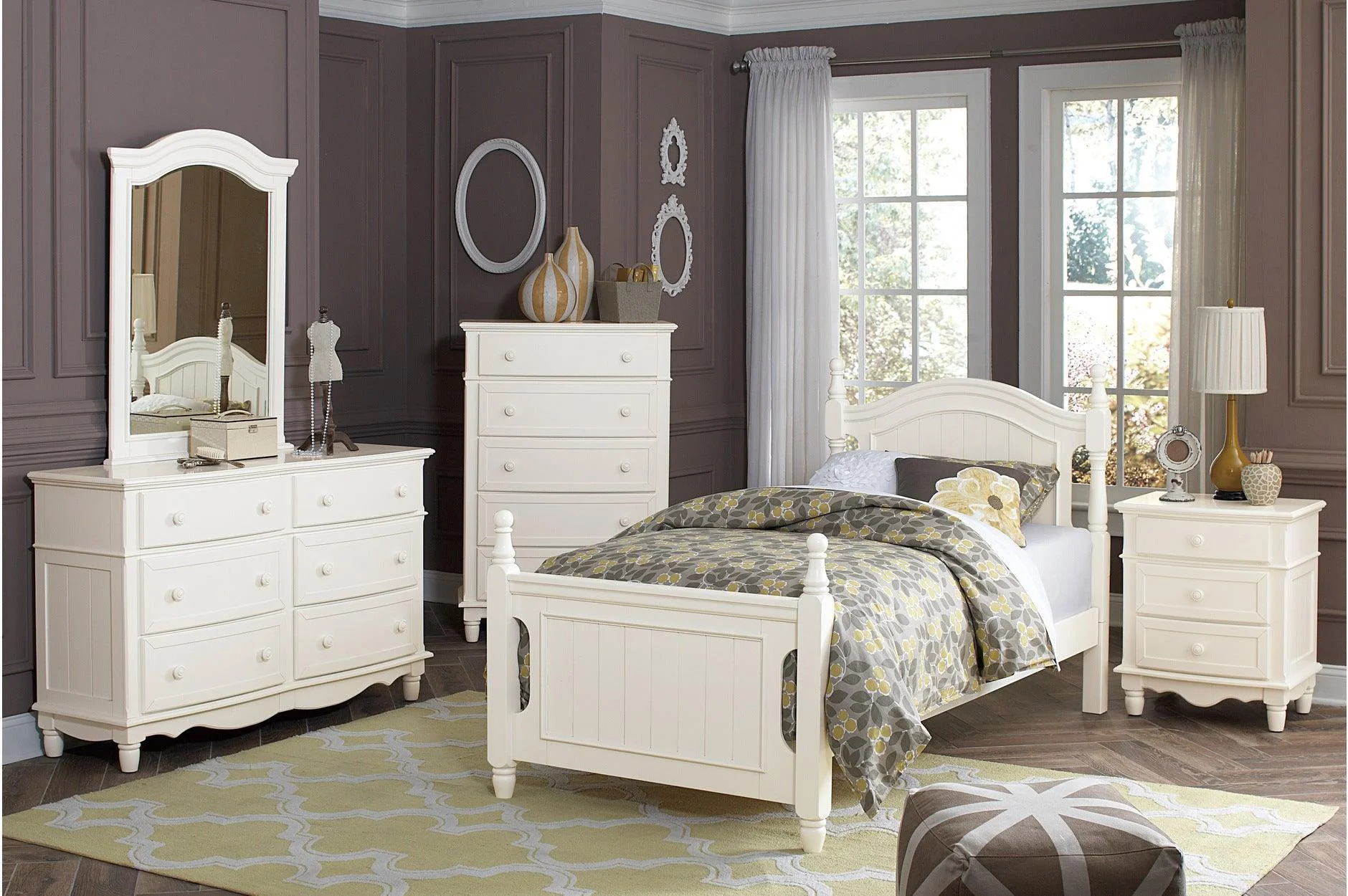 Clementine White Trundle Storage Platform Bedroom Set - Image 2