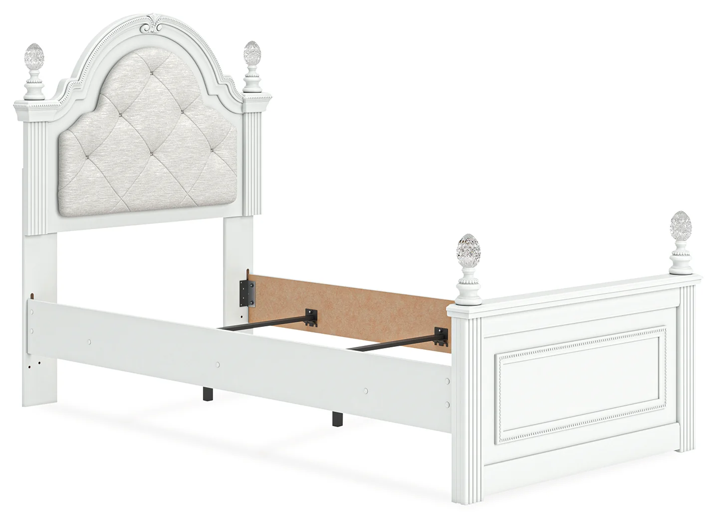 Kozlani White Twin Upholstered Panel Bed - Image 3