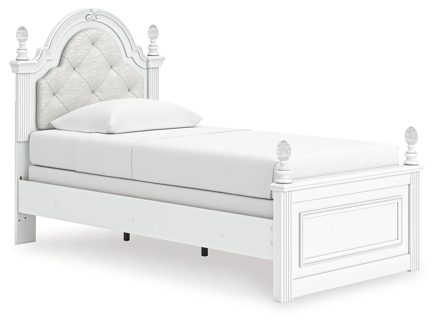 Kozlani White Twin Upholstered Panel Bed - Image 2