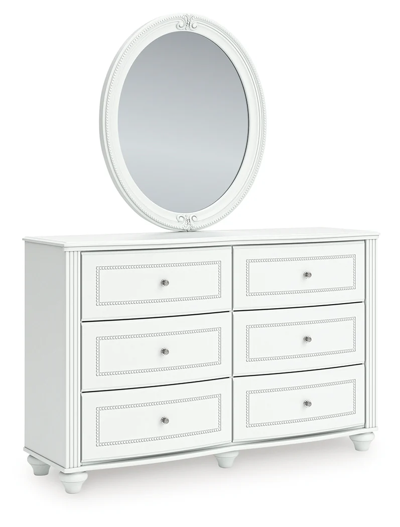 Kozlani White Dresser and Mirror - Image 2