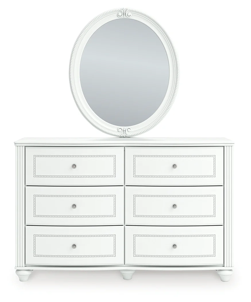 Kozlani White Dresser and Mirror - Image 3