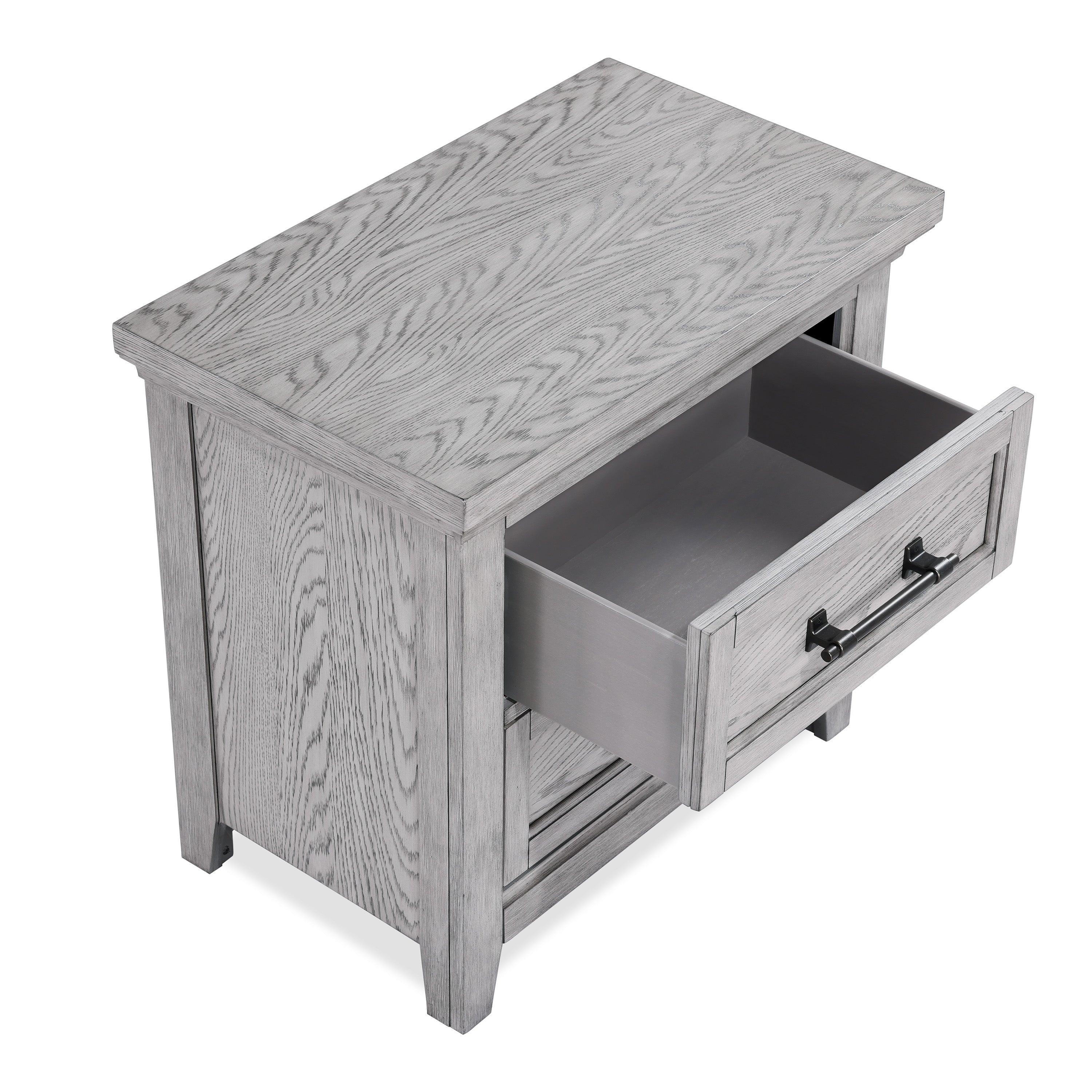 Beckett Gray 2 Drawers Nightstand - Image 2
