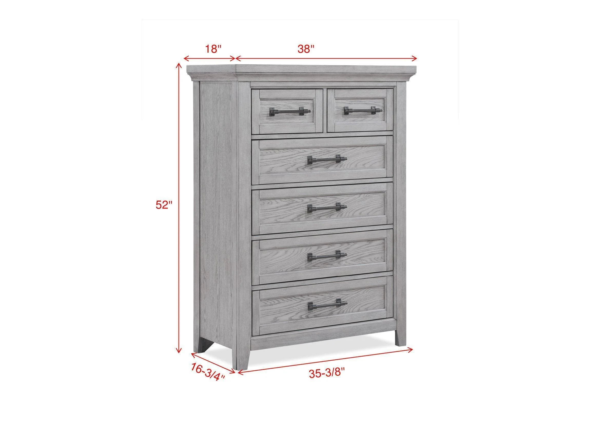 Beckett Gray 5 Drawers Chest - Image 2