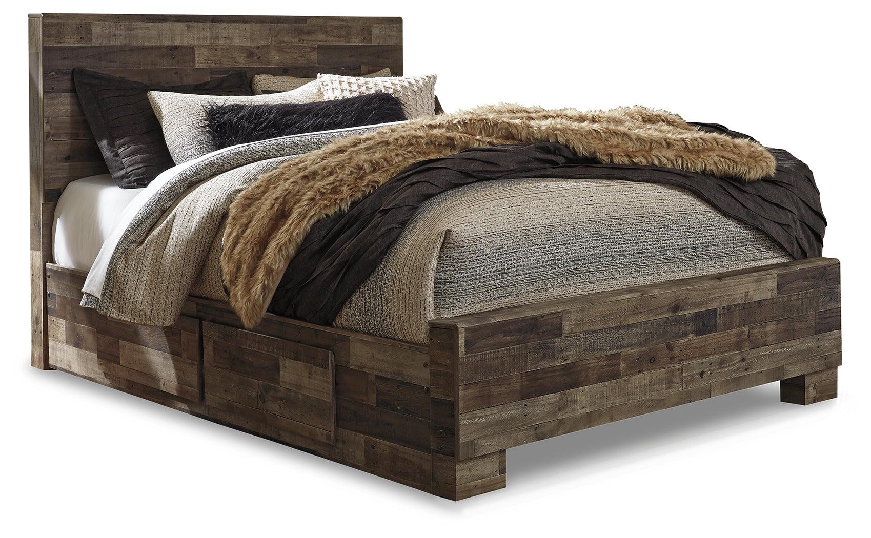 Derekson Multi Gray Queen Panel Bed with 2 Side Storage - Image 2