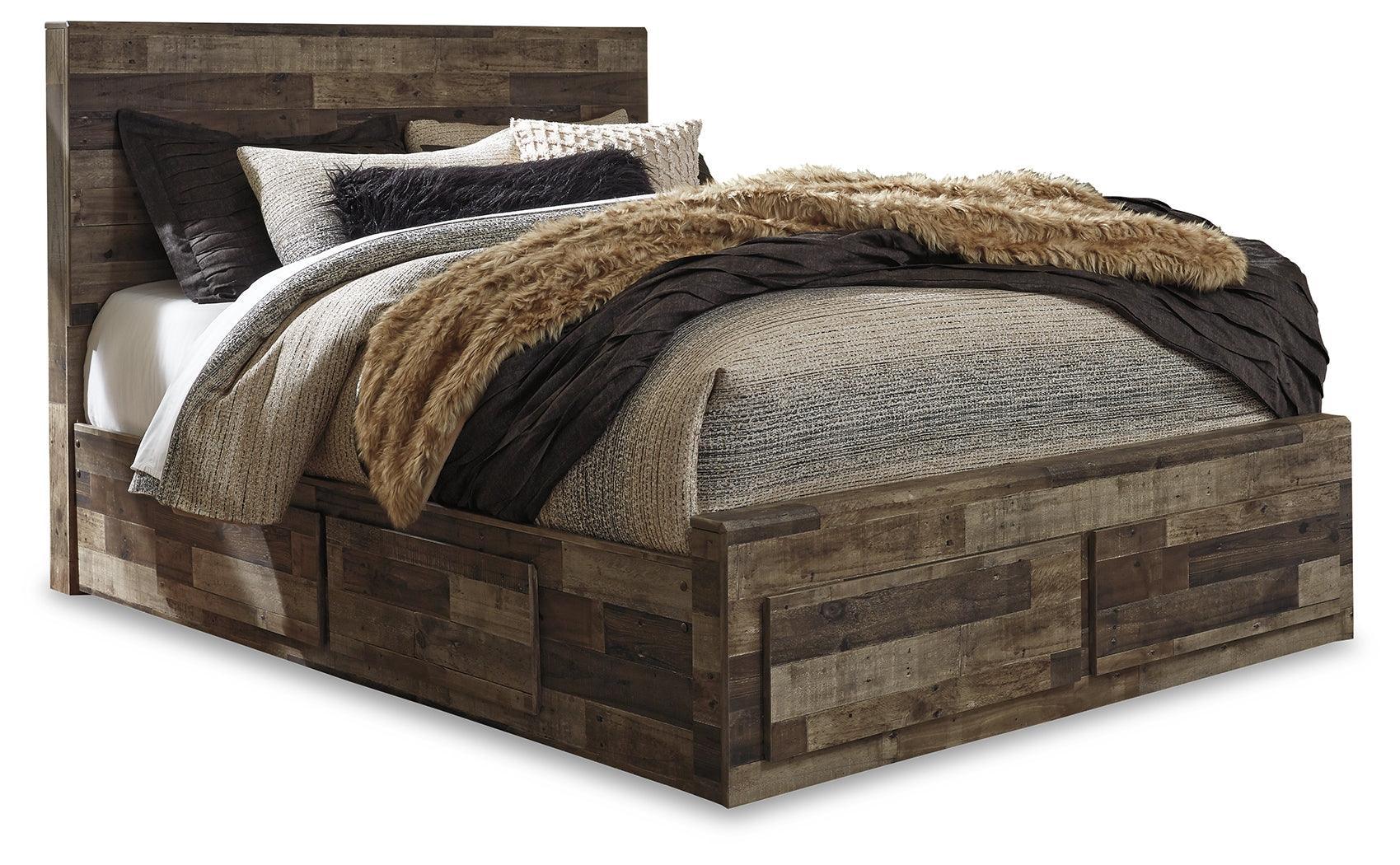Derekson Multi Gray Queen Panel Bed With 6 Storage Drawers - Image 2