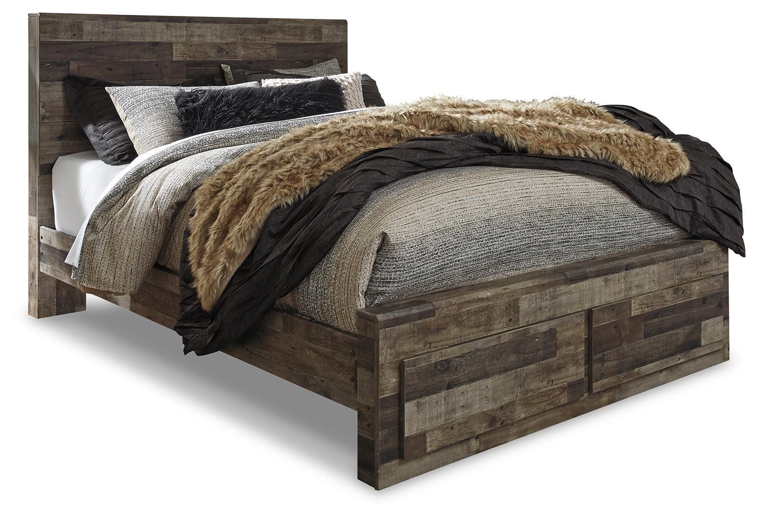 Derekson Multi Gray Queen Panel Bed With 2 Storage Drawers - Image 2